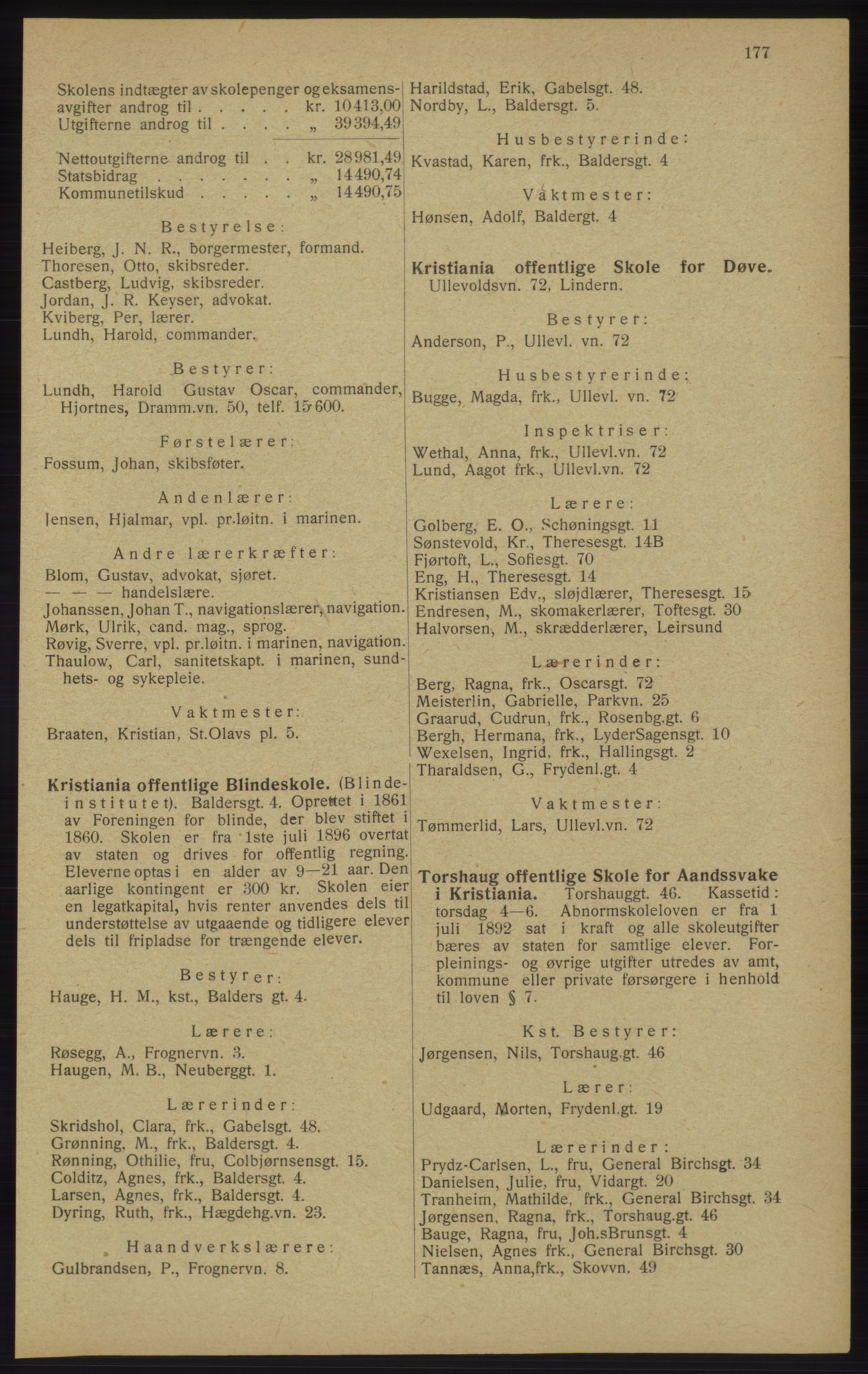 Kristiania/Oslo adressebok, PUBL/-, 1913, s. 179