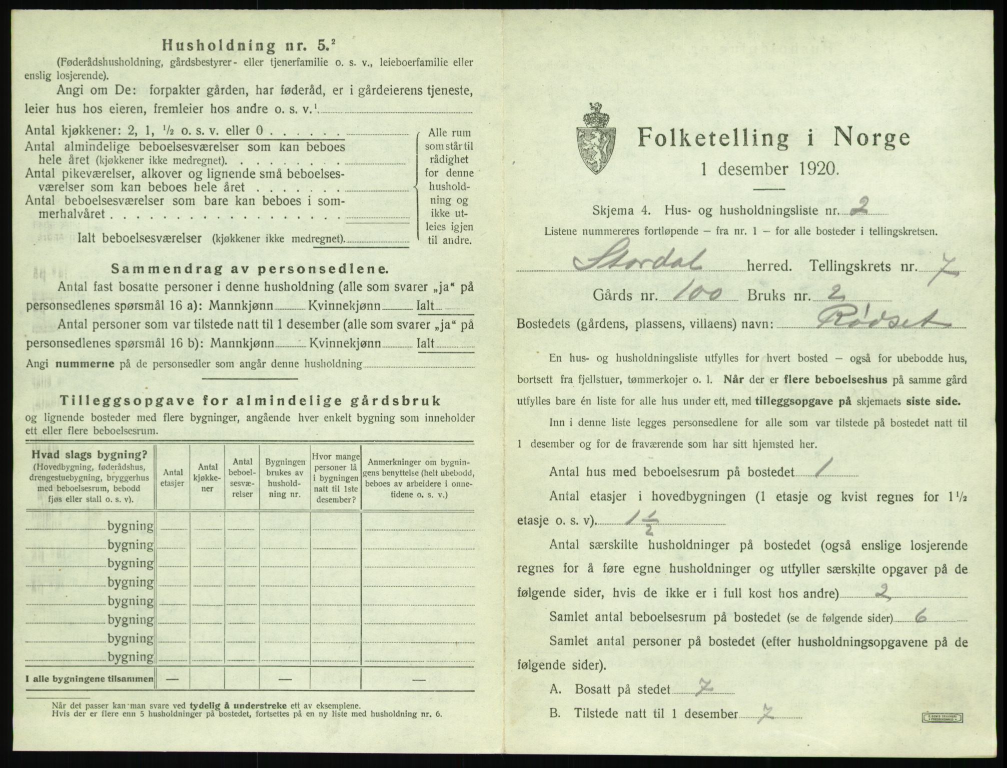 SAT, Folketelling 1920 for 1526 Stordal herred, 1920, s. 330