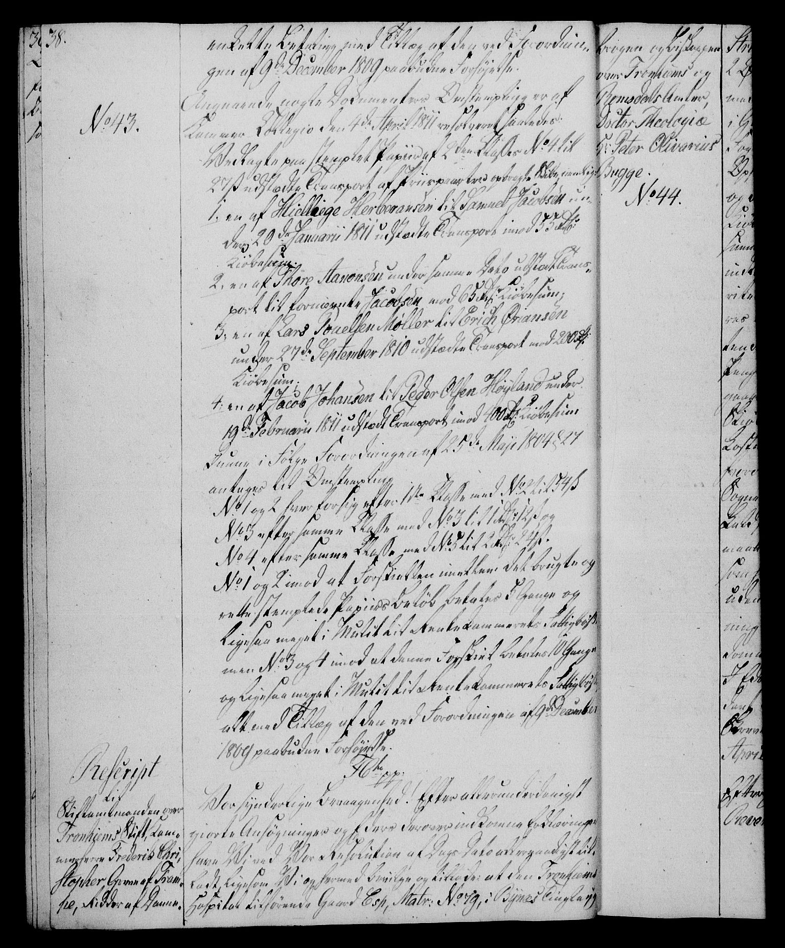 Rentekammeret, Kammerkanselliet, RA/EA-3111/G/Gg/Gga/L0020: Norsk ekspedisjonsprotokoll med register (merket RK 53.20), 1811-1814, s. 38