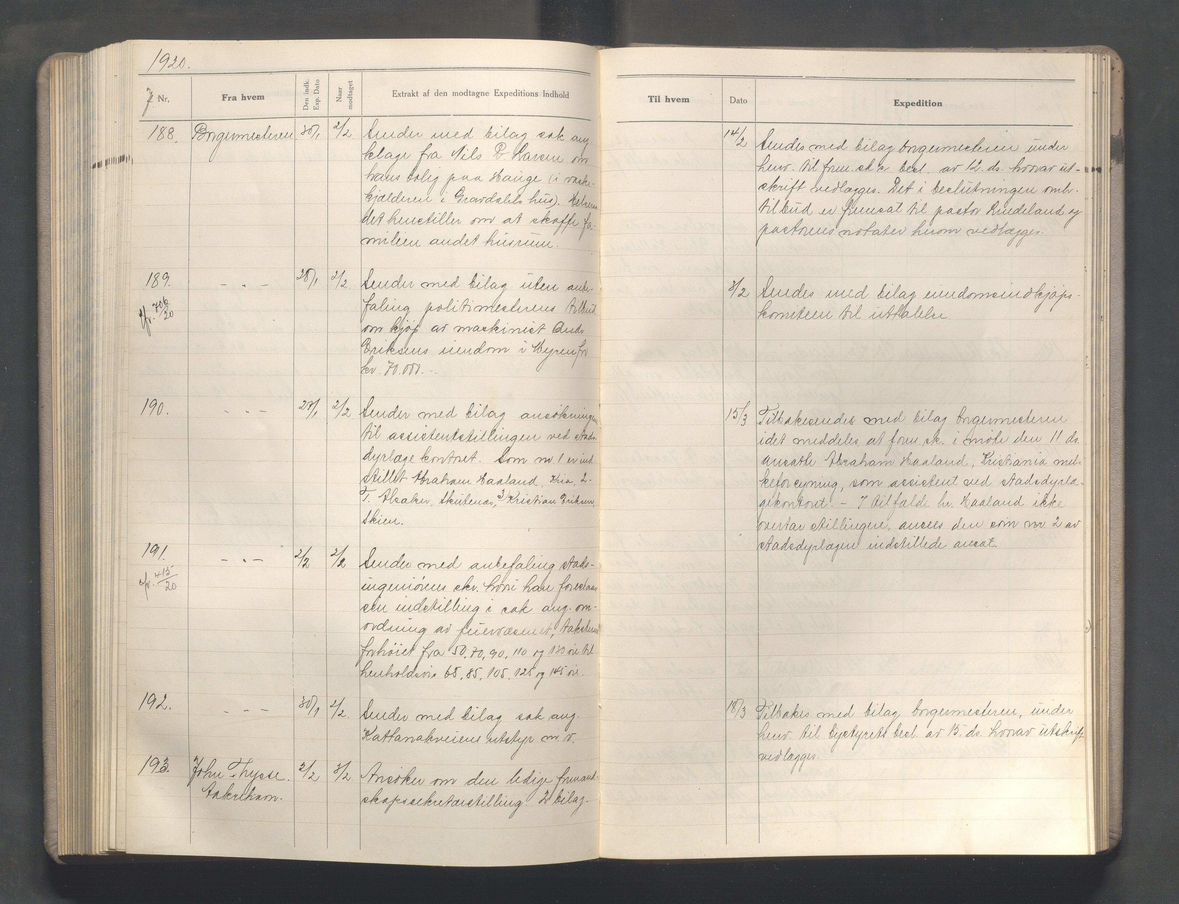 Haugesund kommune - Formannskapet, IKAR/X-0001/C/L0009: Journal, 1919-1920, s. 207