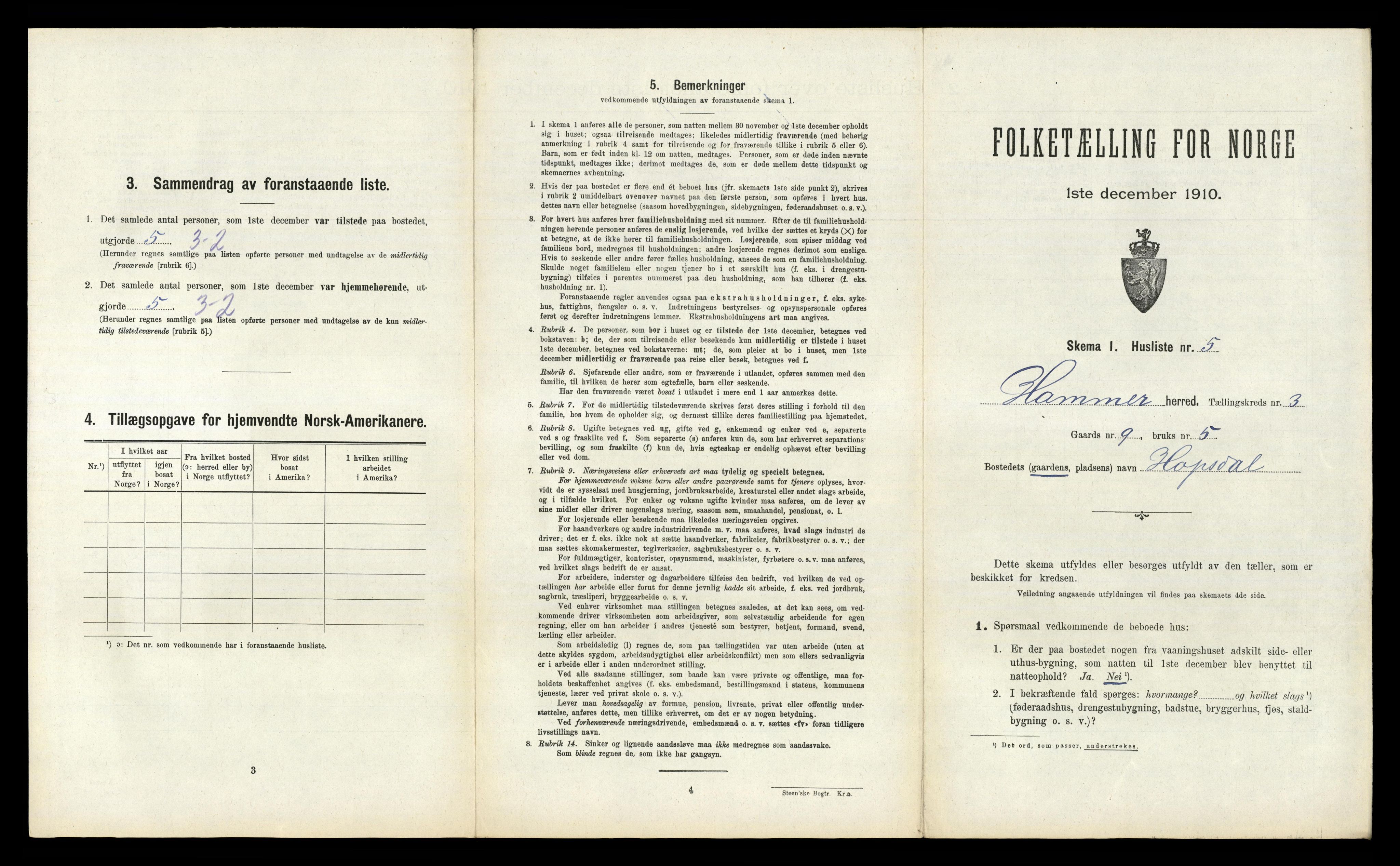 RA, Folketelling 1910 for 1254 Hamre herred, 1910, s. 156