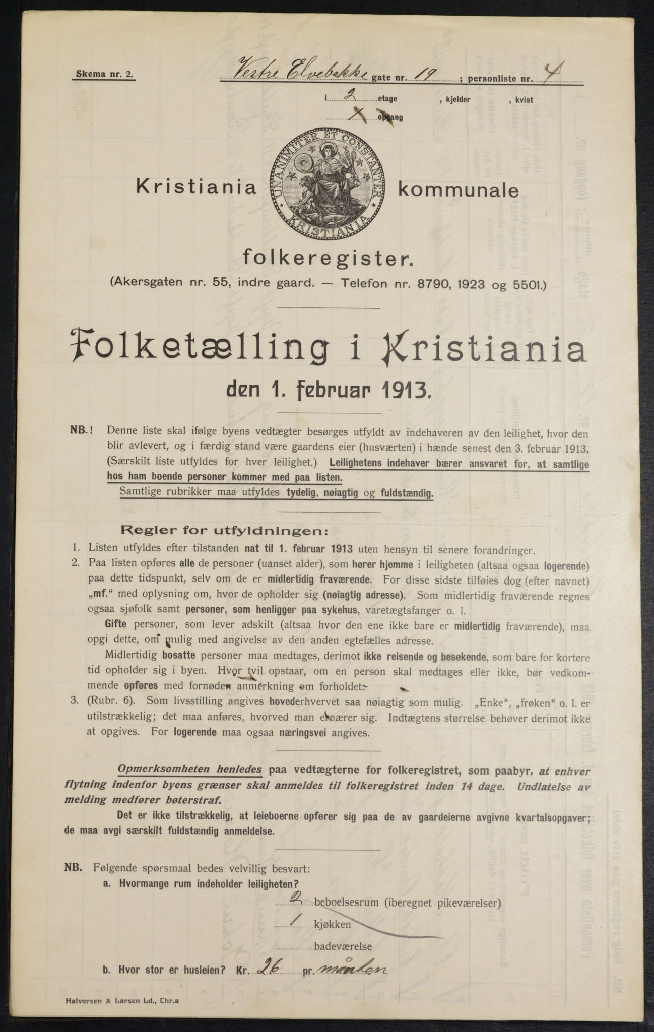 OBA, Kommunal folketelling 1.2.1913 for Kristiania, 1913, s. 122424