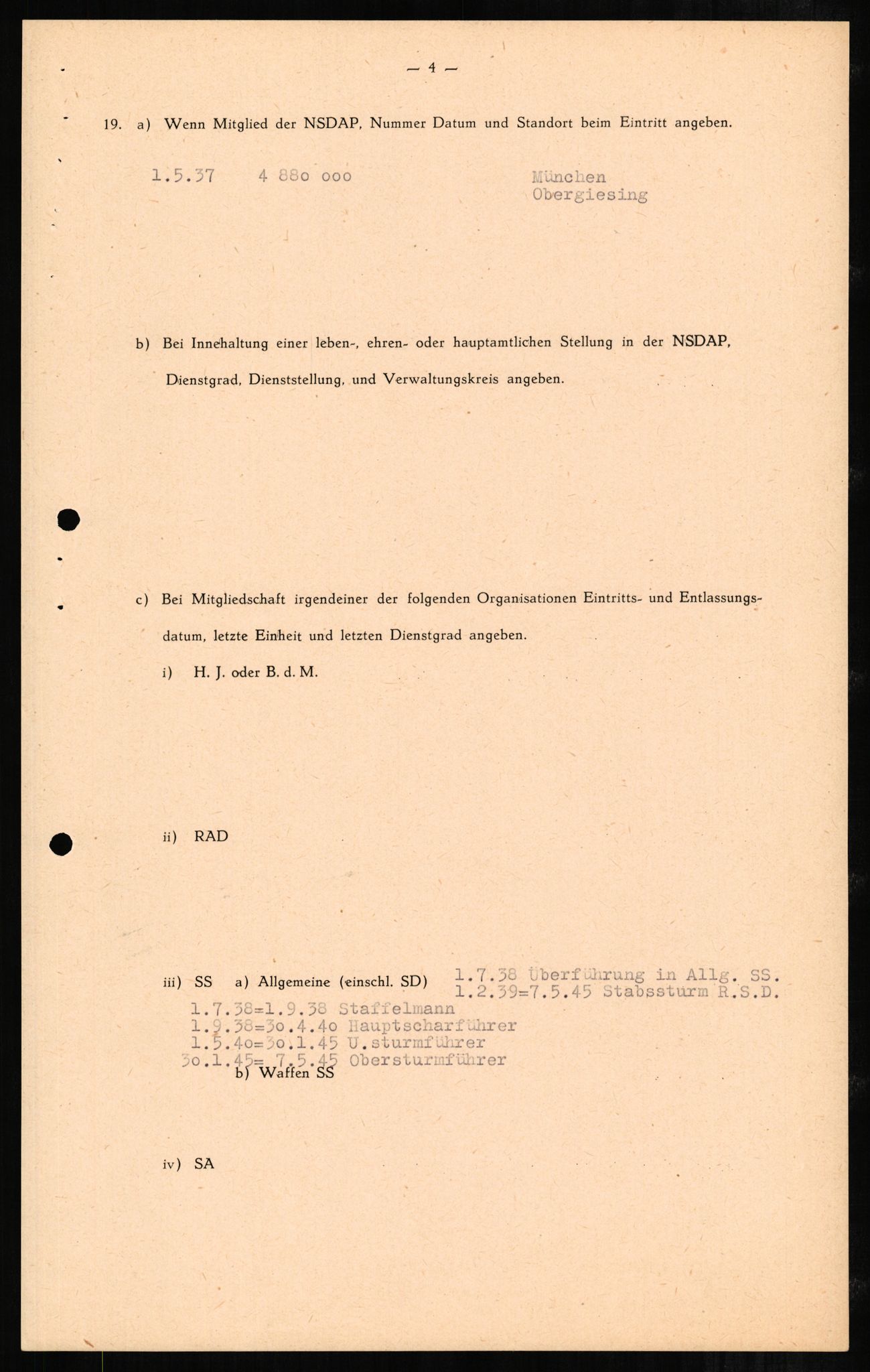 Forsvaret, Forsvarets overkommando II, RA/RAFA-3915/D/Db/L0002: CI Questionaires. Tyske okkupasjonsstyrker i Norge. Tyskere., 1945-1946, s. 135