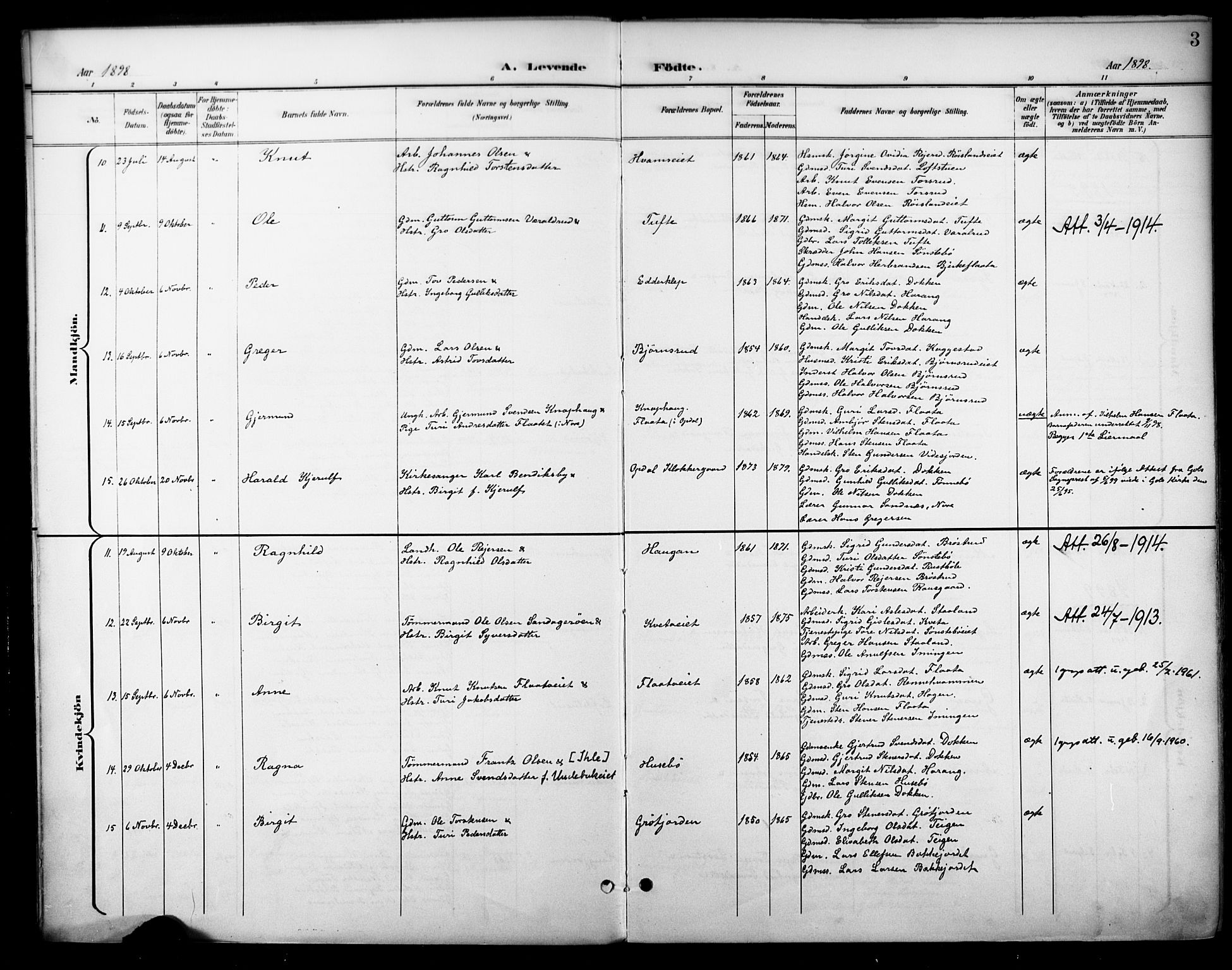 Nore kirkebøker, SAKO/A-238/F/Fc/L0005: Ministerialbok nr. III 5, 1898-1922, s. 3