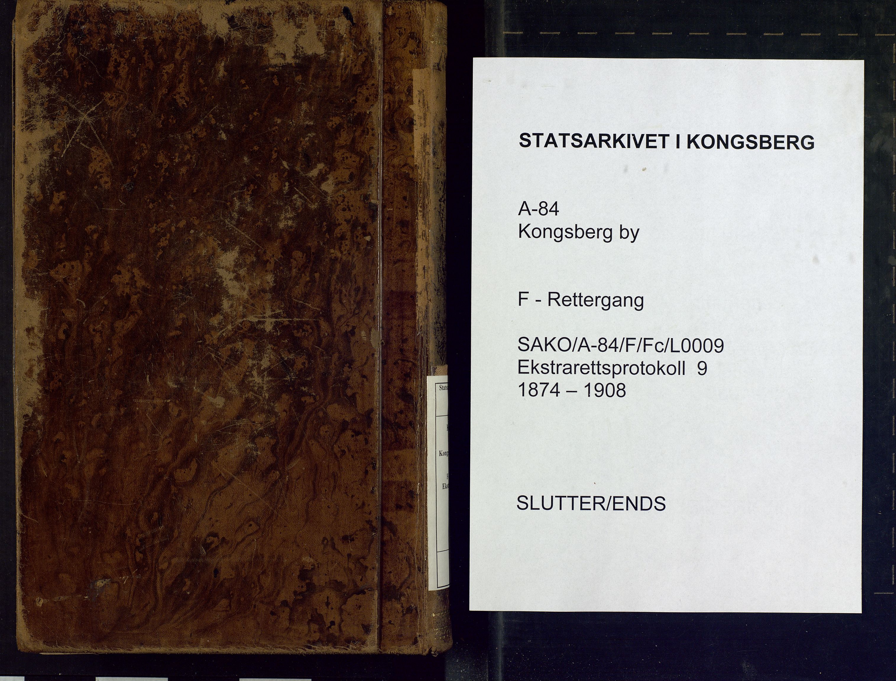 Kongsberg byfogd, SAKO/A-84/F/Fc/L0009: Ekstrarettsprotokoll, 1874-1908