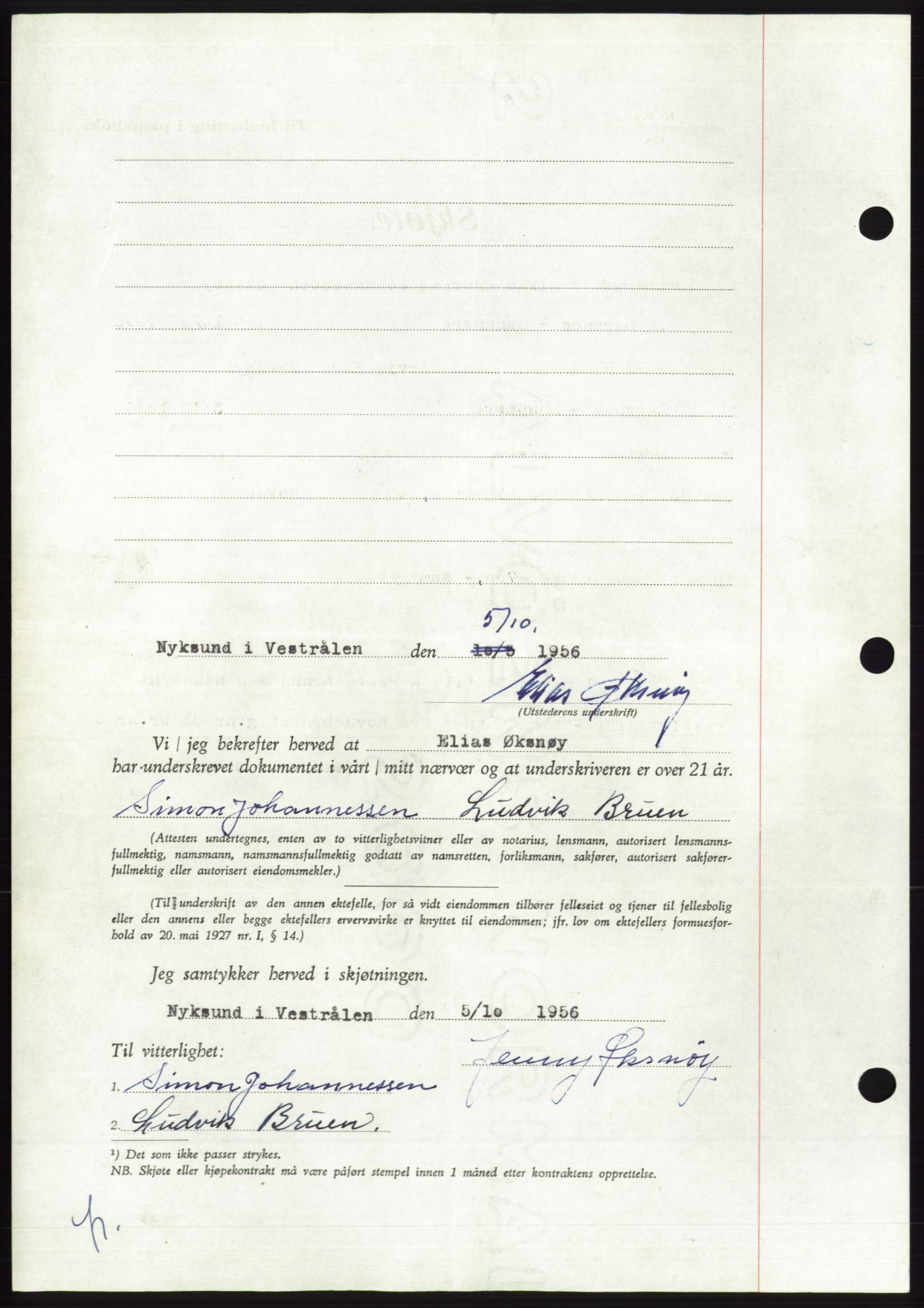 Søre Sunnmøre sorenskriveri, AV/SAT-A-4122/1/2/2C/L0104: Pantebok nr. 30A, 1956-1956, Dagboknr: 2175/1956