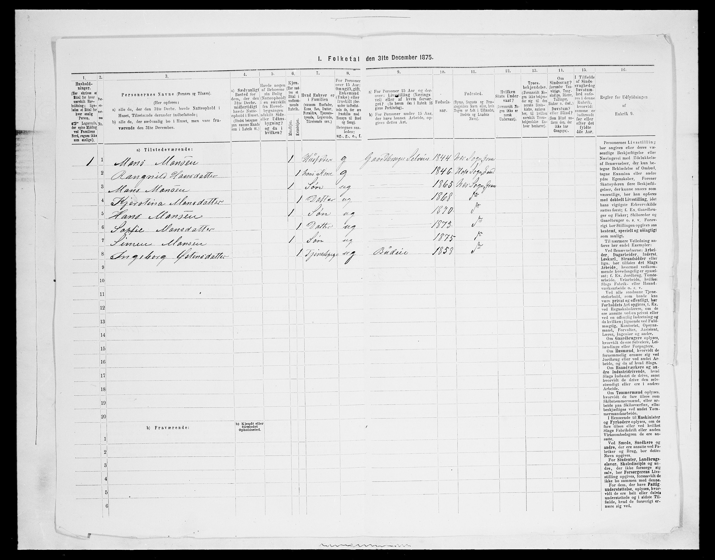 SAH, Folketelling 1875 for 0534P Gran prestegjeld, 1875, s. 264