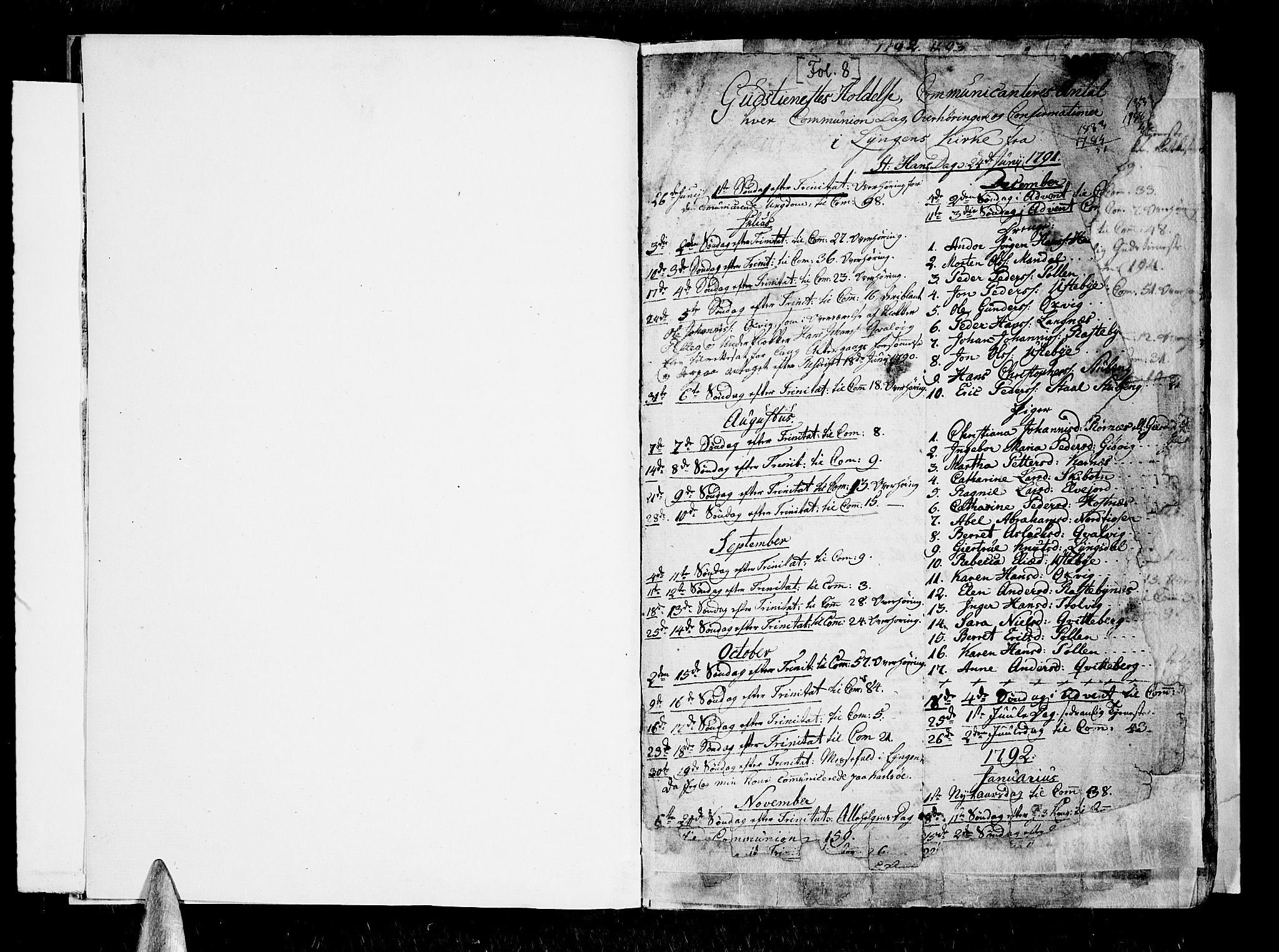 Lyngen sokneprestembete, AV/SATØ-S-1289/H/He/Hea/L0002kirke: Ministerialbok nr. 2, 1785-1840, s. 8