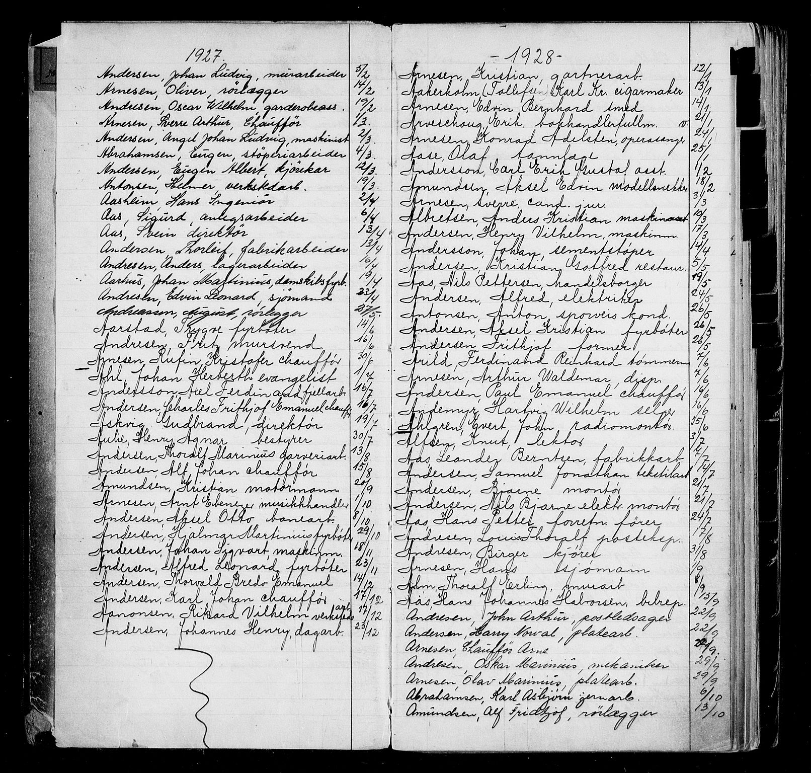 Oslo byfogd avd. I, AV/SAO-A-10220/L/La/L0004: Vigselsregister, 1926-1936, s. 3
