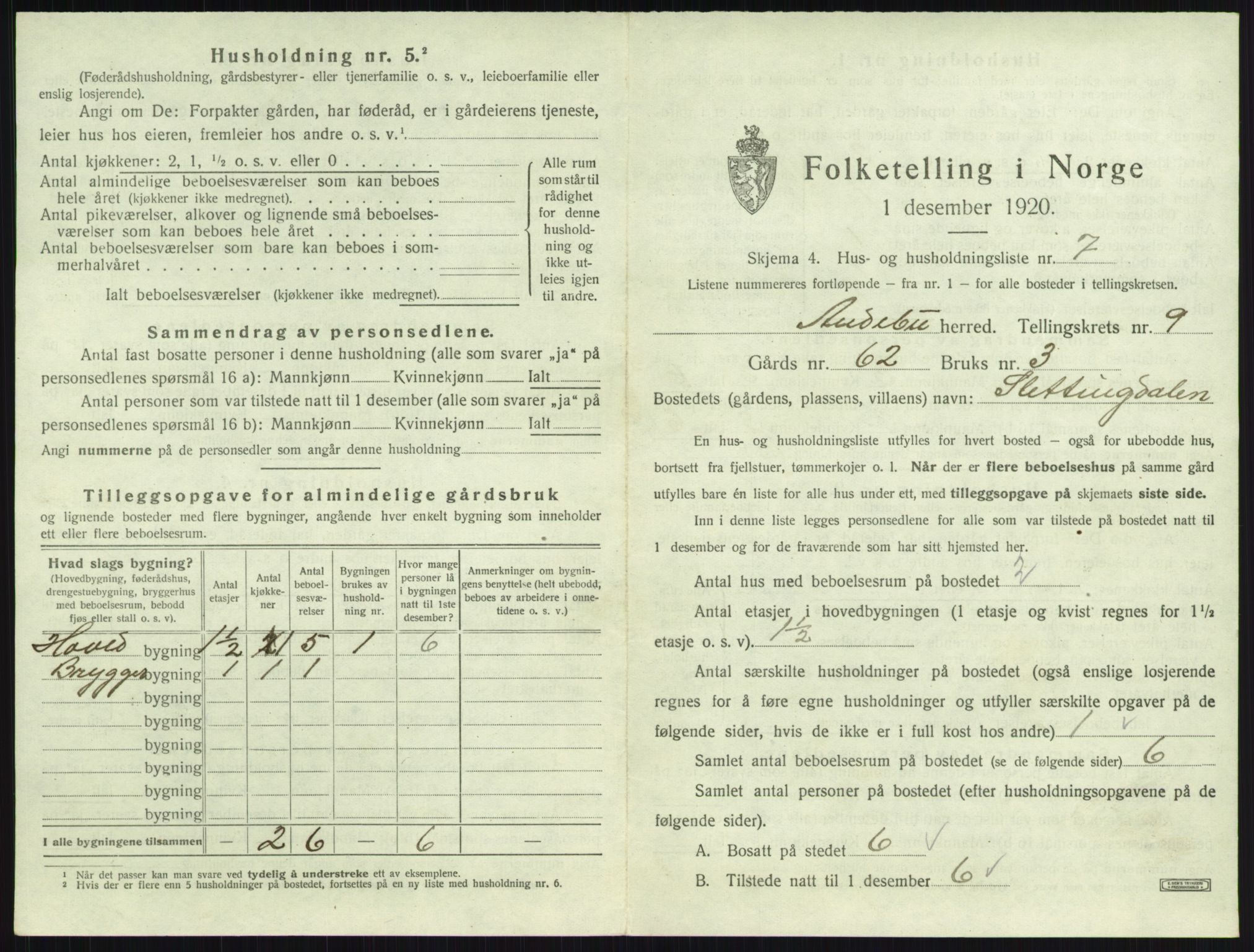SAKO, Folketelling 1920 for 0719 Andebu herred, 1920, s. 543