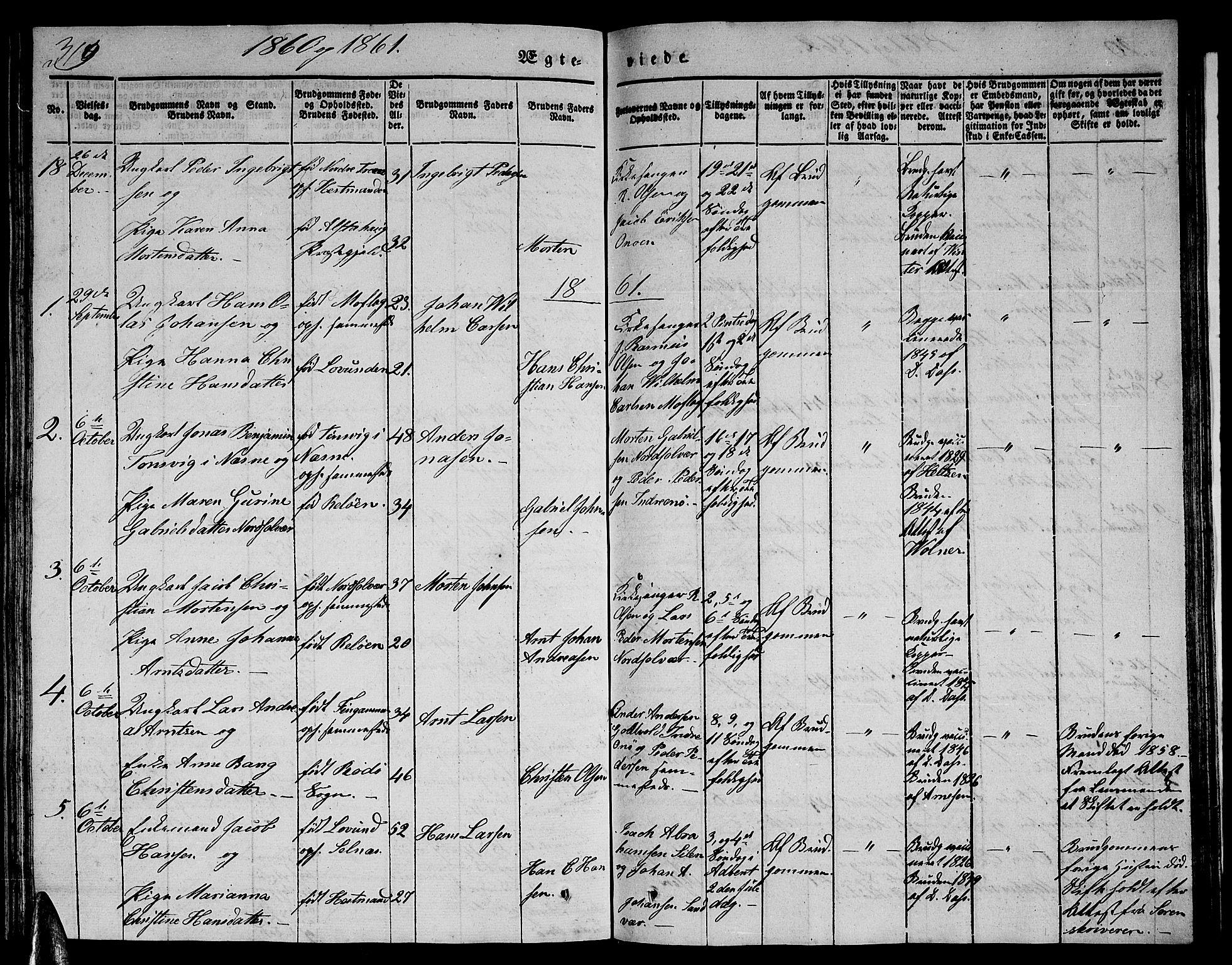 Ministerialprotokoller, klokkerbøker og fødselsregistre - Nordland, SAT/A-1459/839/L0572: Klokkerbok nr. 839C02, 1841-1873, s. 319