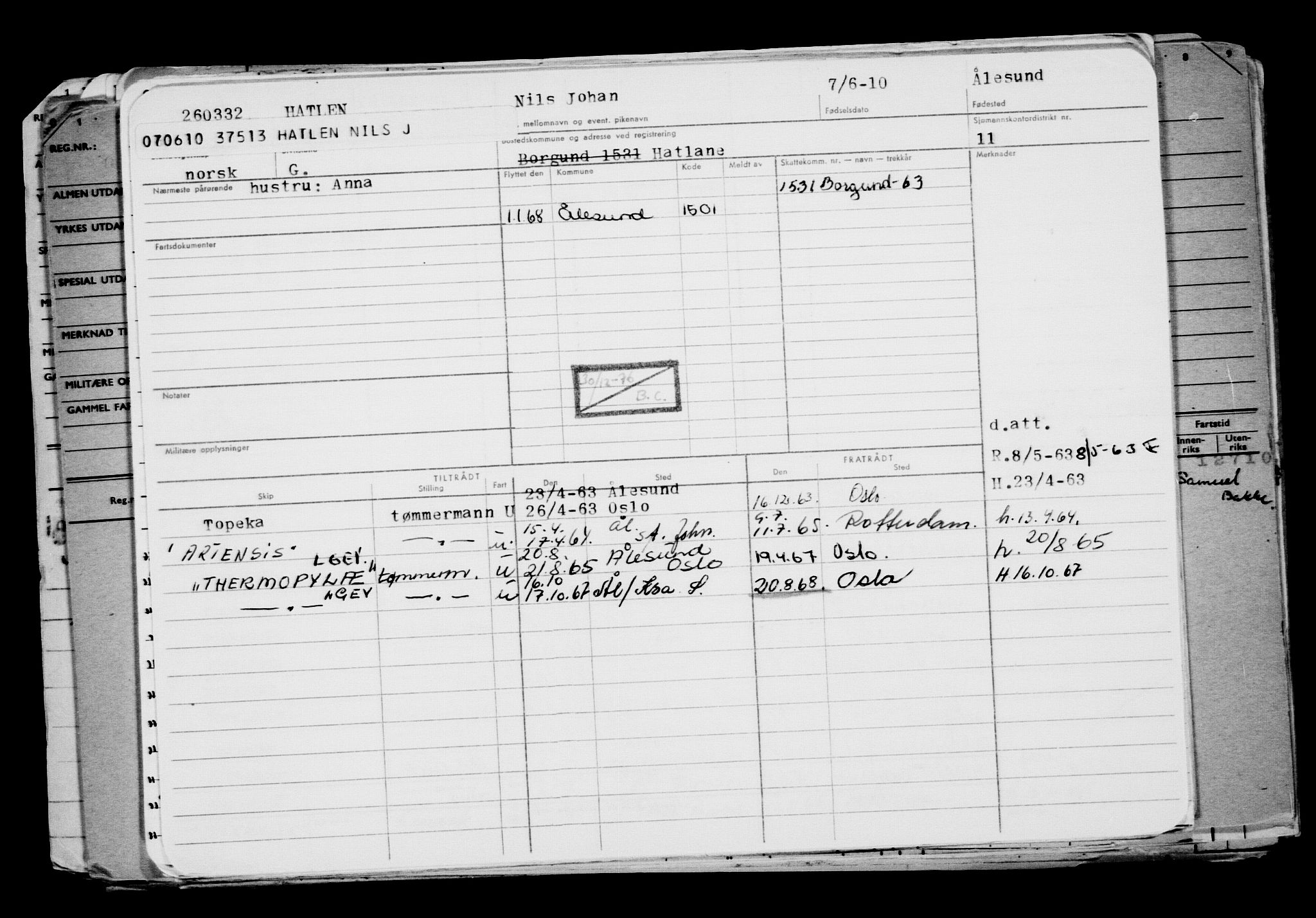 Direktoratet for sjømenn, AV/RA-S-3545/G/Gb/L0090: Hovedkort, 1910, s. 138