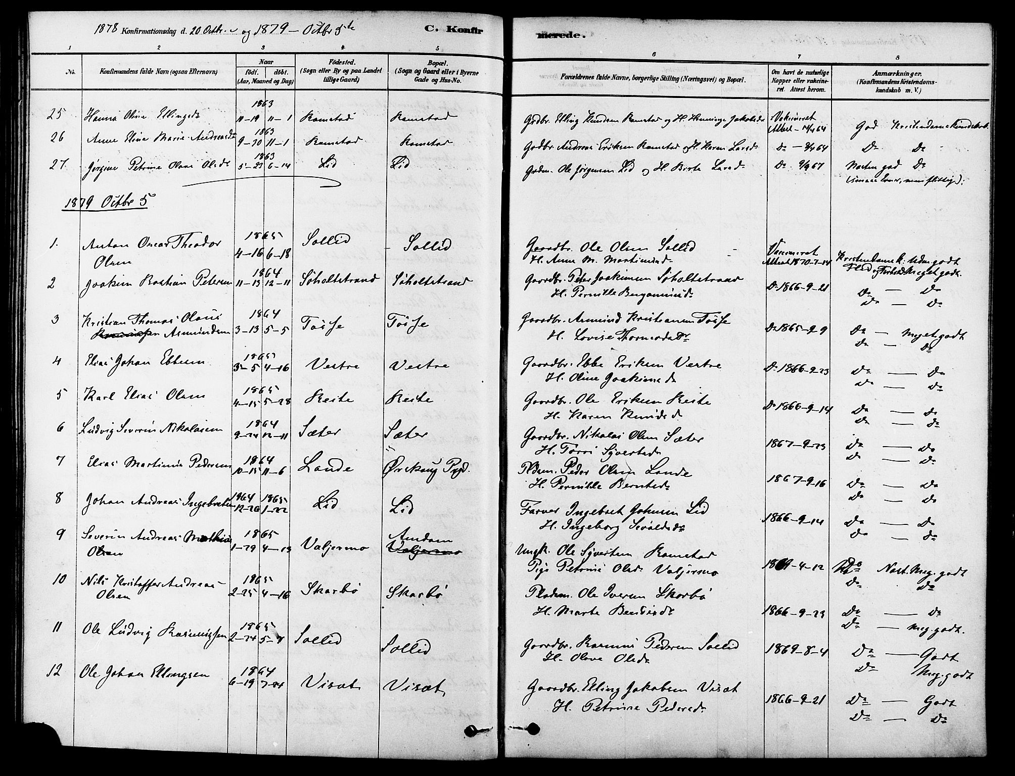 Ministerialprotokoller, klokkerbøker og fødselsregistre - Møre og Romsdal, AV/SAT-A-1454/522/L0315: Ministerialbok nr. 522A10, 1878-1890