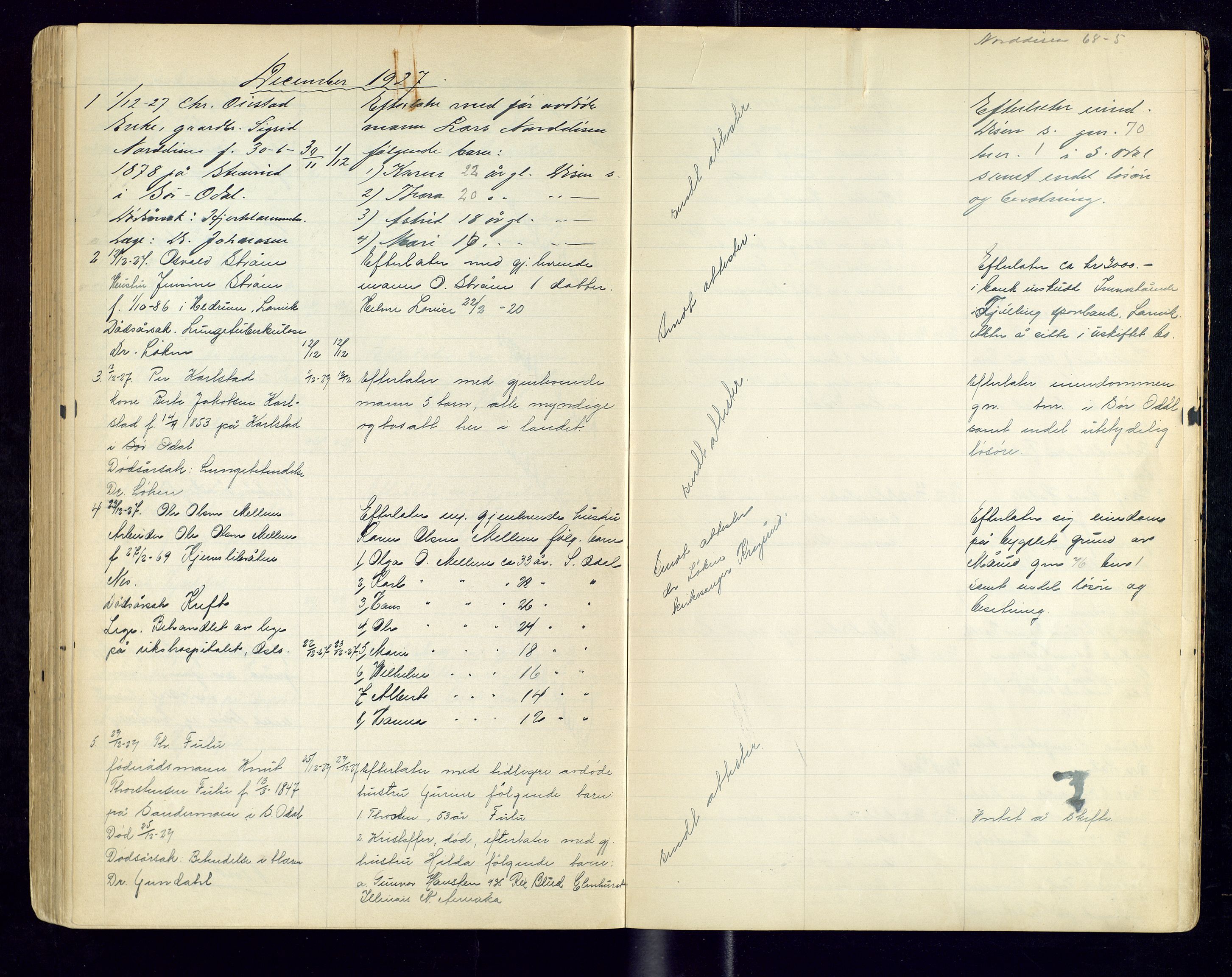 Sør-Odal lensmannskontor, AV/SAH-LHS-022/H/Hb/L0002/0003: Protokoller over anmeldte dødsfall / Protokoll over anmeldte dødsfall, 1921-1928