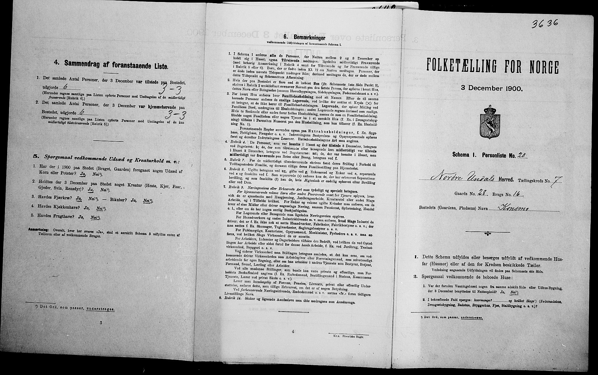 SAK, Folketelling 1900 for 1028 Nord-Audnedal herred, 1900, s. 651
