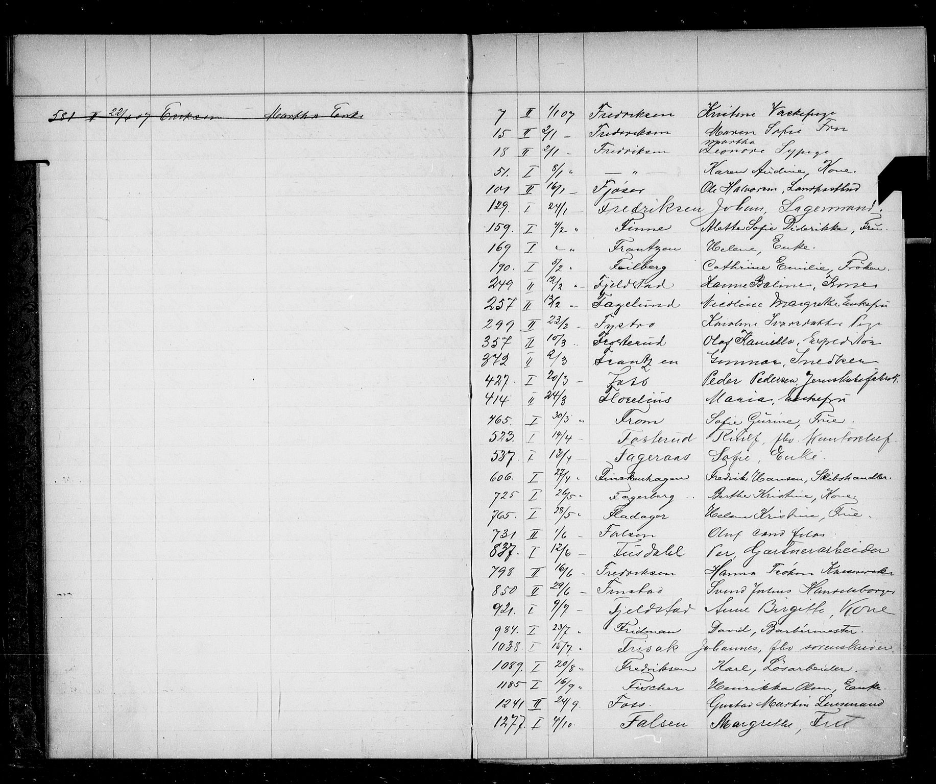 Oslo skifterett, AV/SAO-A-10383/F/Fa/Faa/L0007: Navneregister, 1907