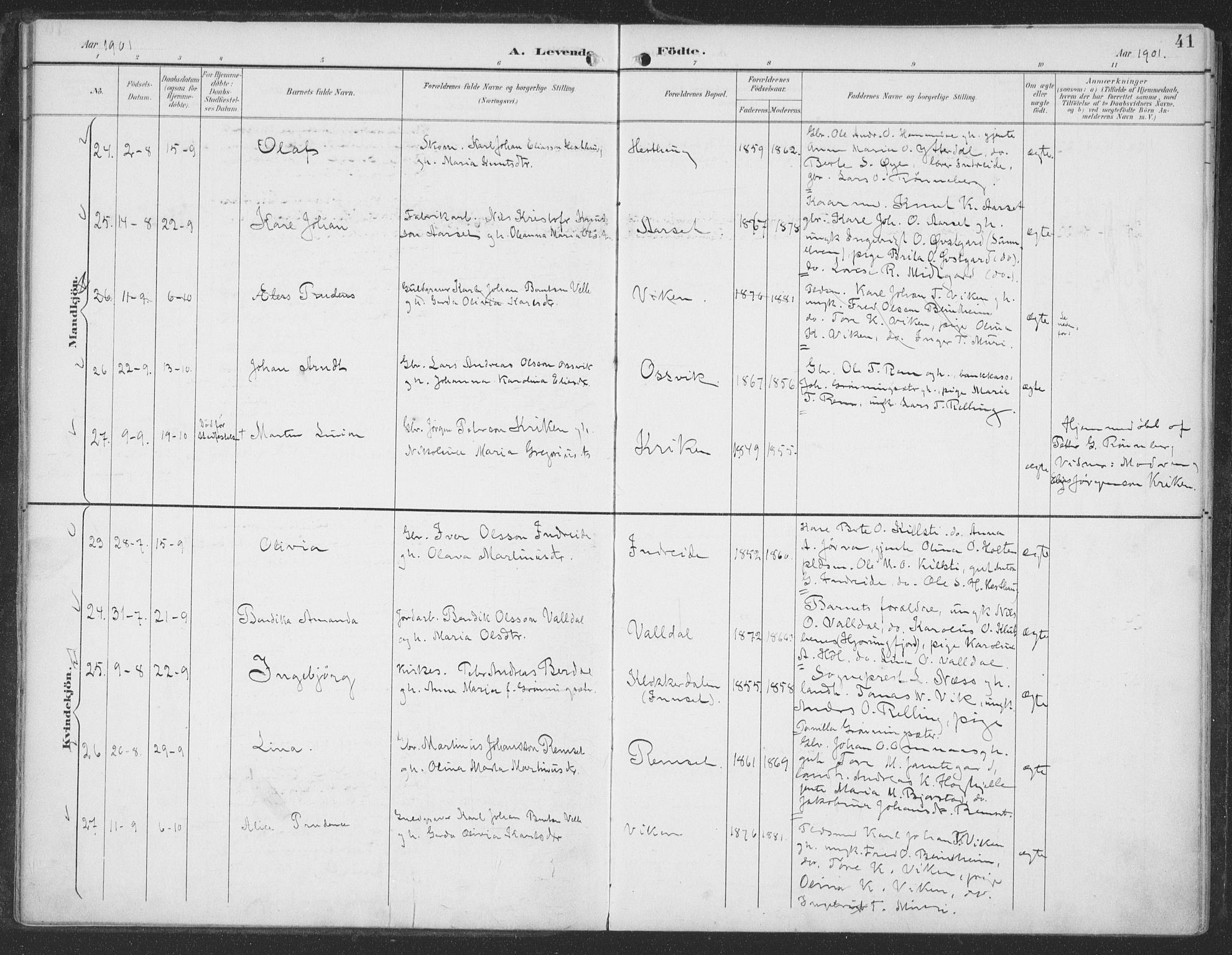 Ministerialprotokoller, klokkerbøker og fødselsregistre - Møre og Romsdal, AV/SAT-A-1454/519/L0256: Ministerialbok nr. 519A15, 1895-1912, s. 41