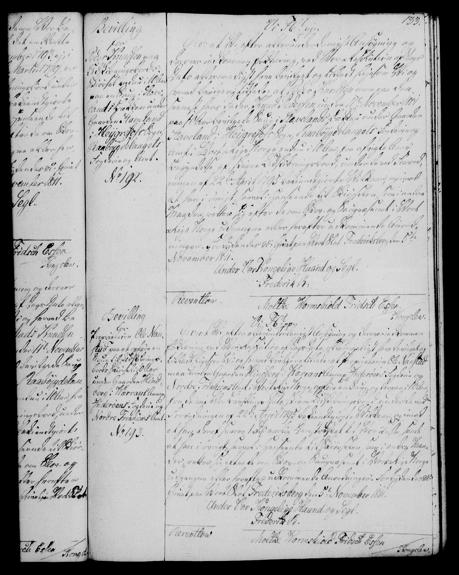 Rentekammeret, Kammerkanselliet, AV/RA-EA-3111/G/Gg/Gga/L0020: Norsk ekspedisjonsprotokoll med register (merket RK 53.20), 1811-1814, s. 133