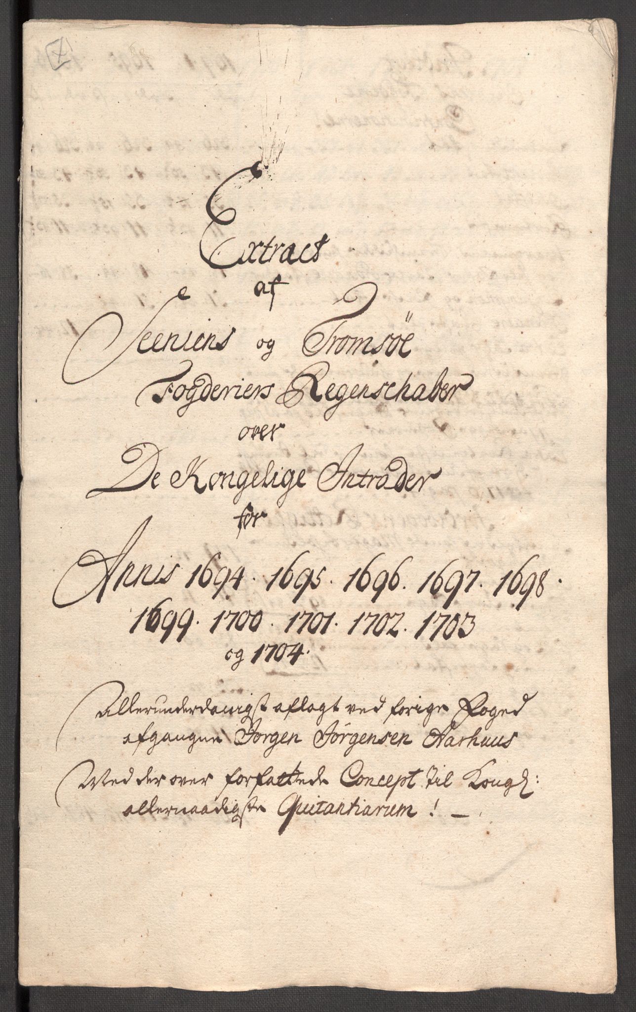 Rentekammeret inntil 1814, Reviderte regnskaper, Fogderegnskap, RA/EA-4092/R68/L4755: Fogderegnskap Senja og Troms, 1700-1704, s. 424