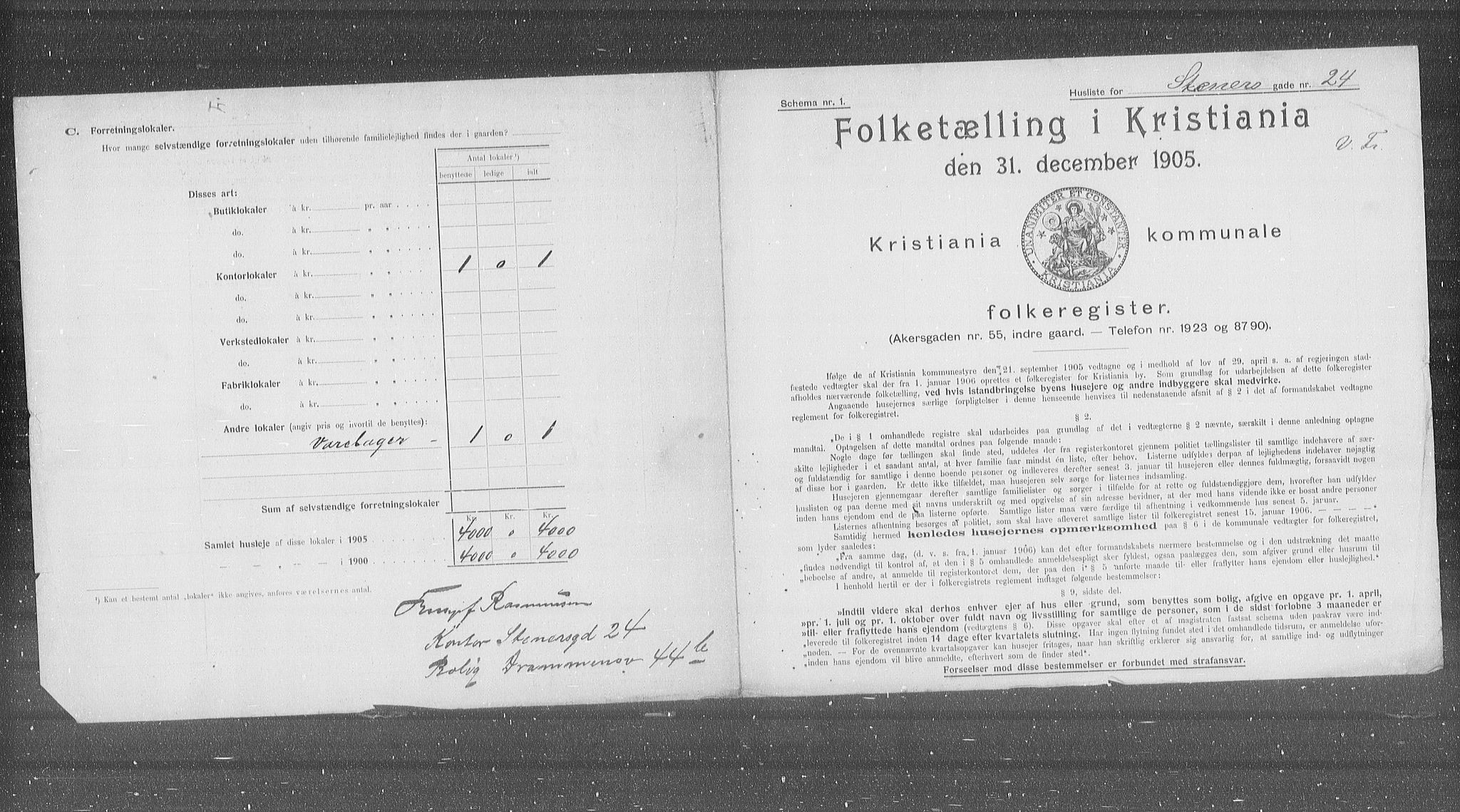 OBA, Kommunal folketelling 31.12.1905 for Kristiania kjøpstad, 1905, s. 52195