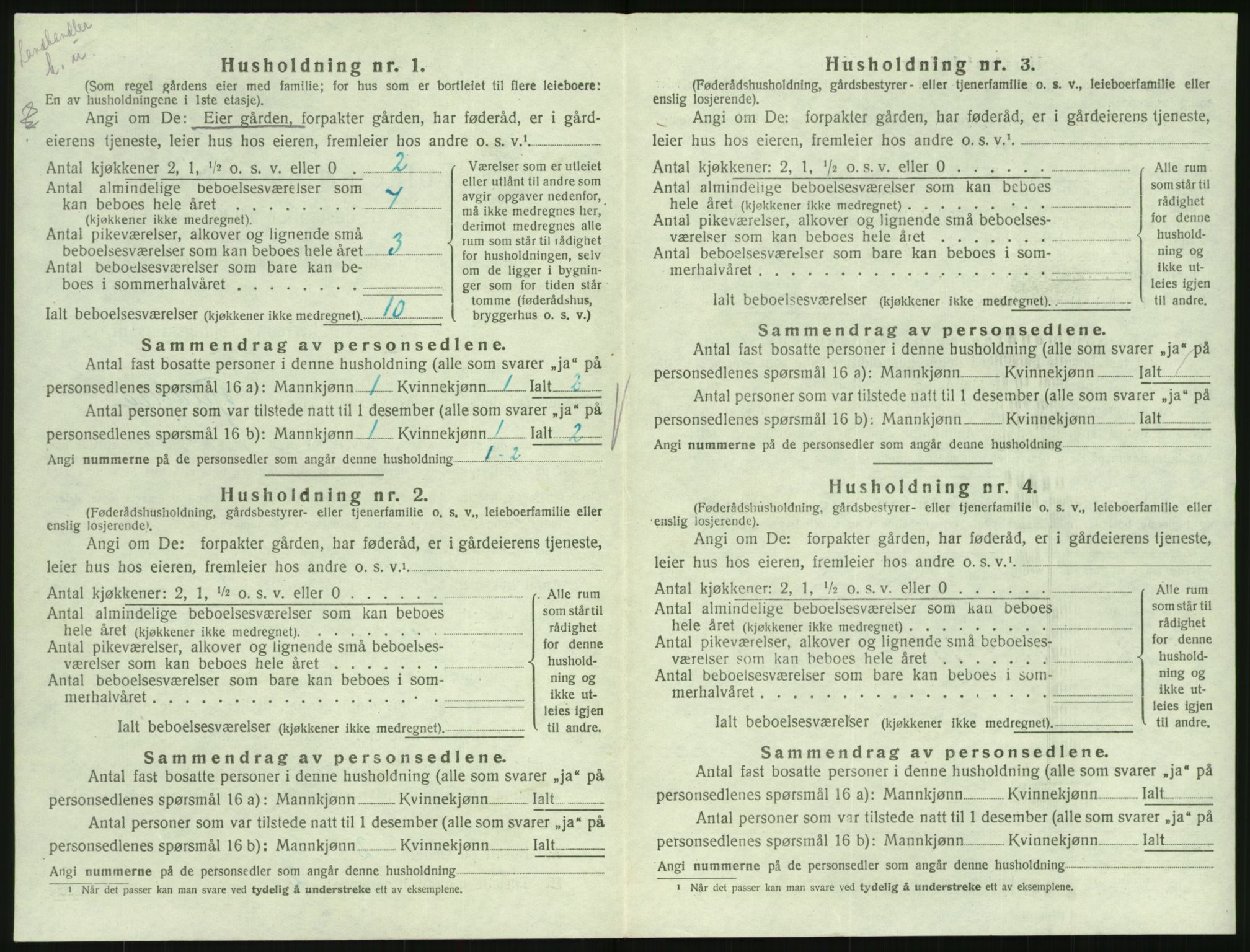 SAK, Folketelling 1920 for 0936 Hornnes herred, 1920, s. 418