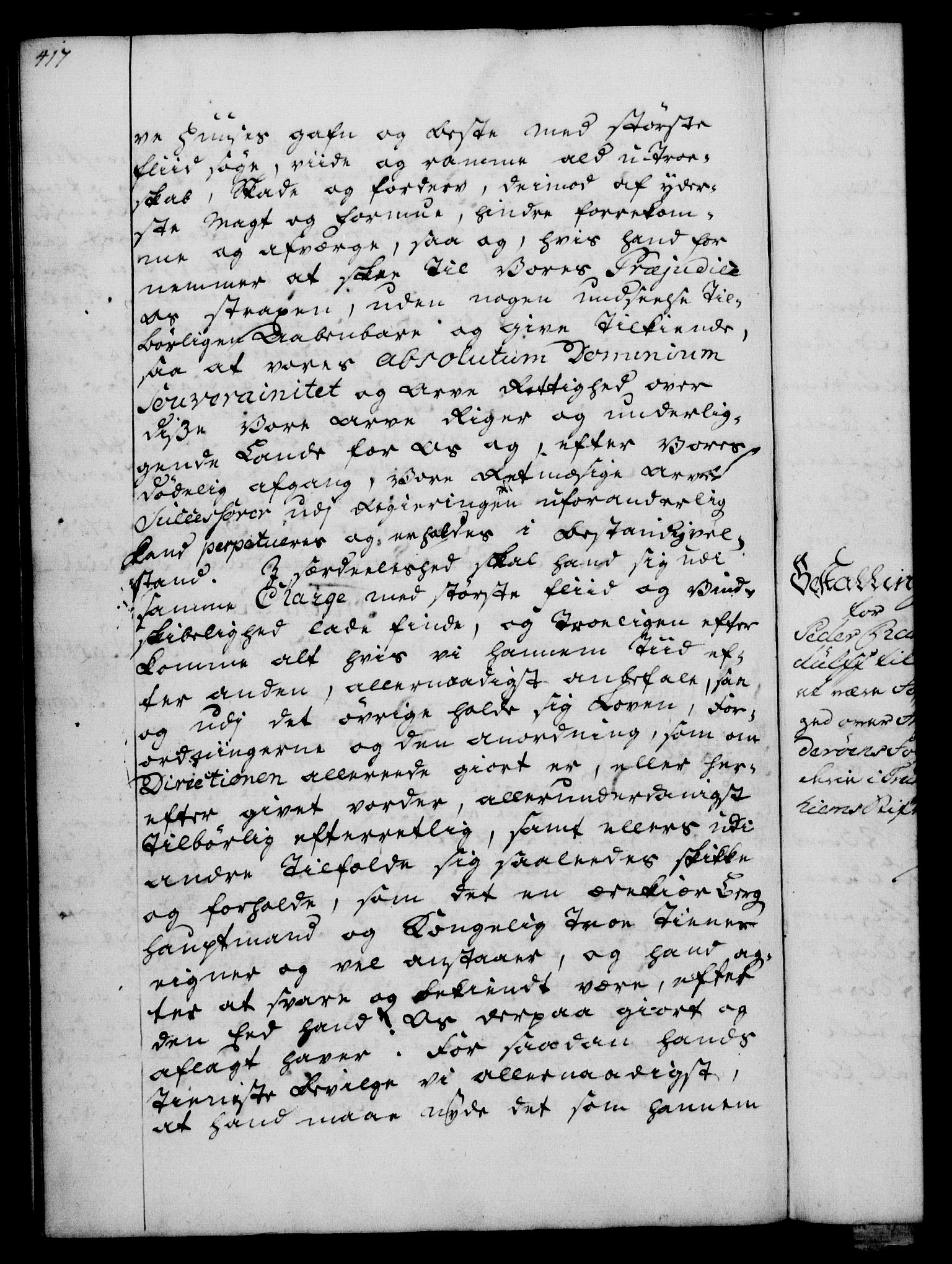 Rentekammeret, Kammerkanselliet, RA/EA-3111/G/Gg/Gge/L0003: Norsk bestallingsprotokoll med register (merket RK 53.27), 1745-1761, s. 417