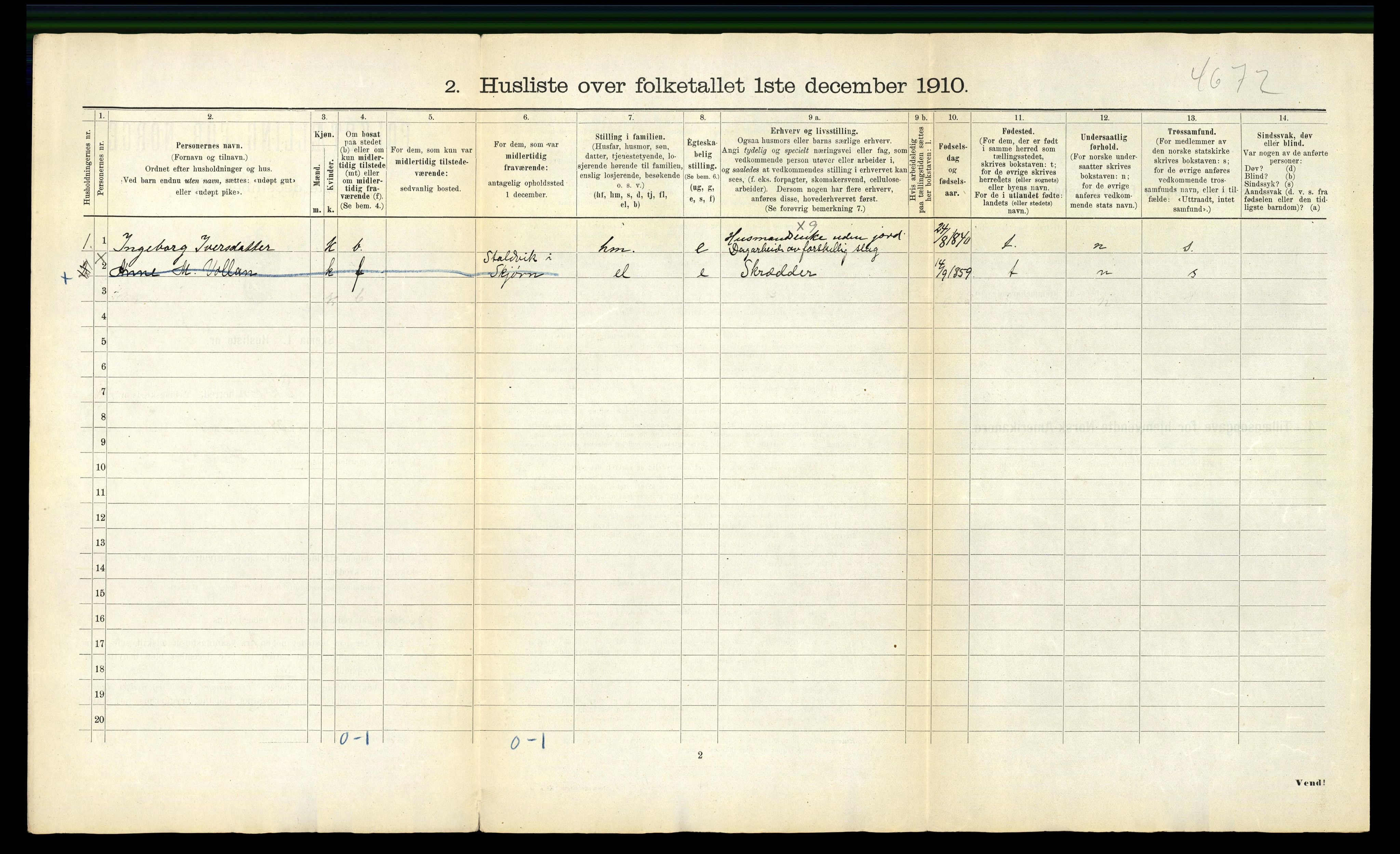 RA, Folketelling 1910 for 1626 Stjørna herred, 1910, s. 40