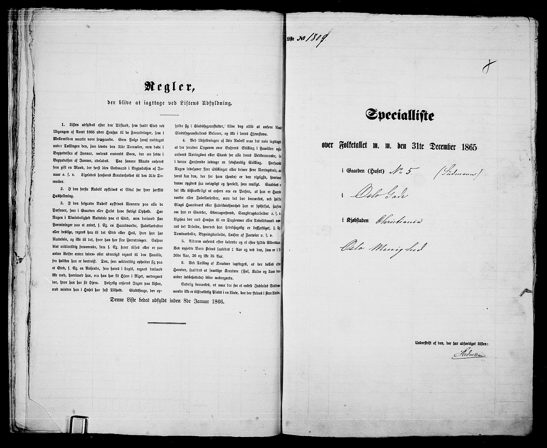 RA, Folketelling 1865 for 0301 Kristiania kjøpstad, 1865, s. 4072