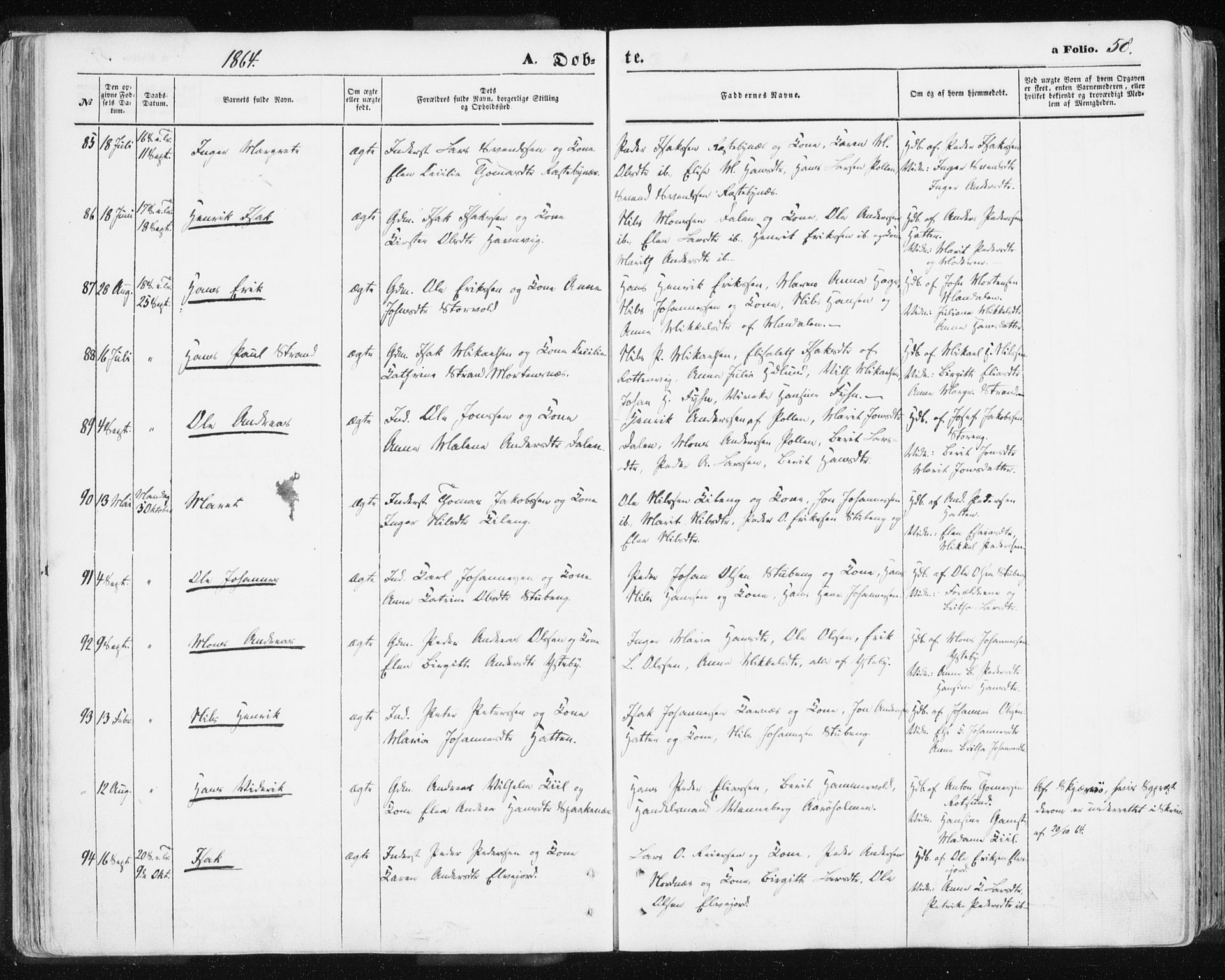 Lyngen sokneprestembete, AV/SATØ-S-1289/H/He/Hea/L0005kirke: Ministerialbok nr. 5, 1859-1869, s. 58