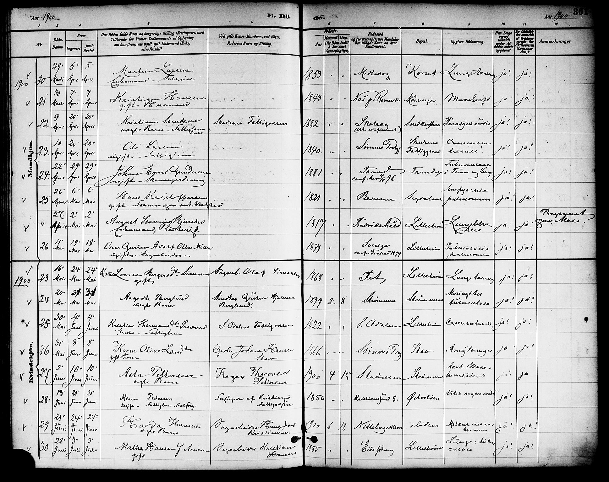 Skedsmo prestekontor Kirkebøker, AV/SAO-A-10033a/F/Fa/L0014: Ministerialbok nr. I 14, 1892-1901, s. 361