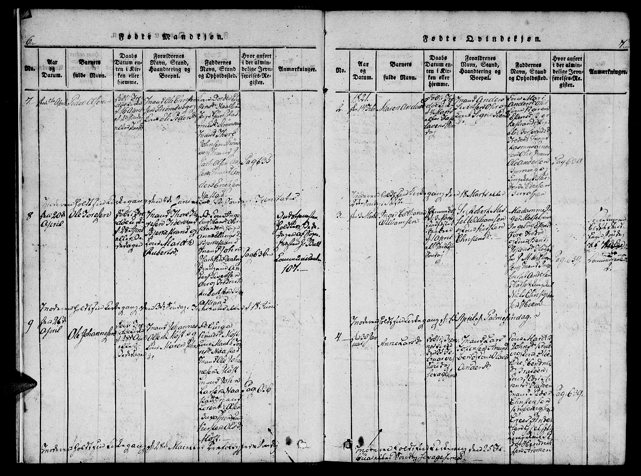 Ministerialprotokoller, klokkerbøker og fødselsregistre - Møre og Romsdal, AV/SAT-A-1454/573/L0873: Klokkerbok nr. 573C01, 1819-1834, s. 6-7