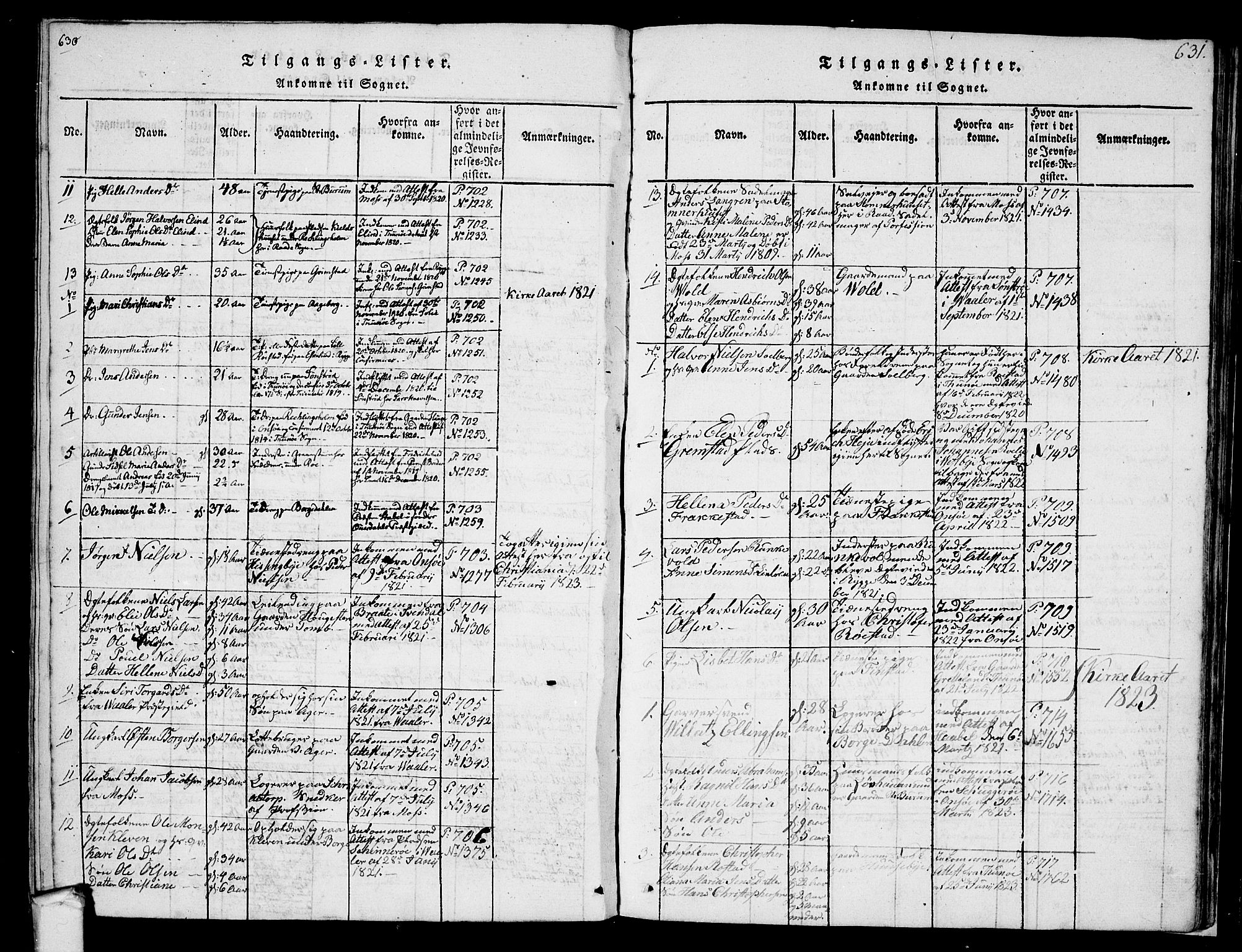 Råde prestekontor kirkebøker, AV/SAO-A-2009/F/Fa/L0004: Ministerialbok nr. 4, 1814-1830, s. 630-631