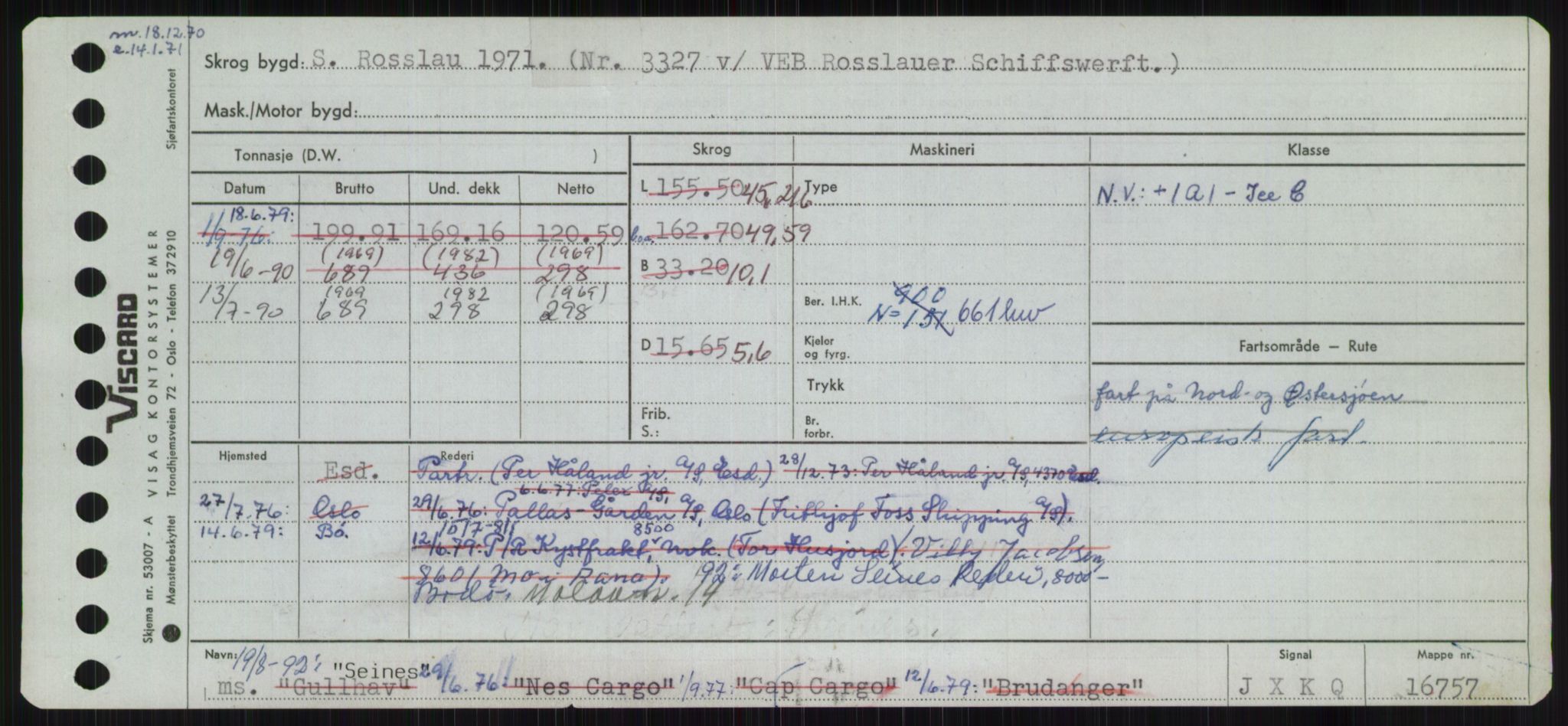 Sjøfartsdirektoratet med forløpere, Skipsmålingen, RA/S-1627/H/Ha/L0005/0001: Fartøy, S-Sven / Fartøy, S-Skji, s. 275