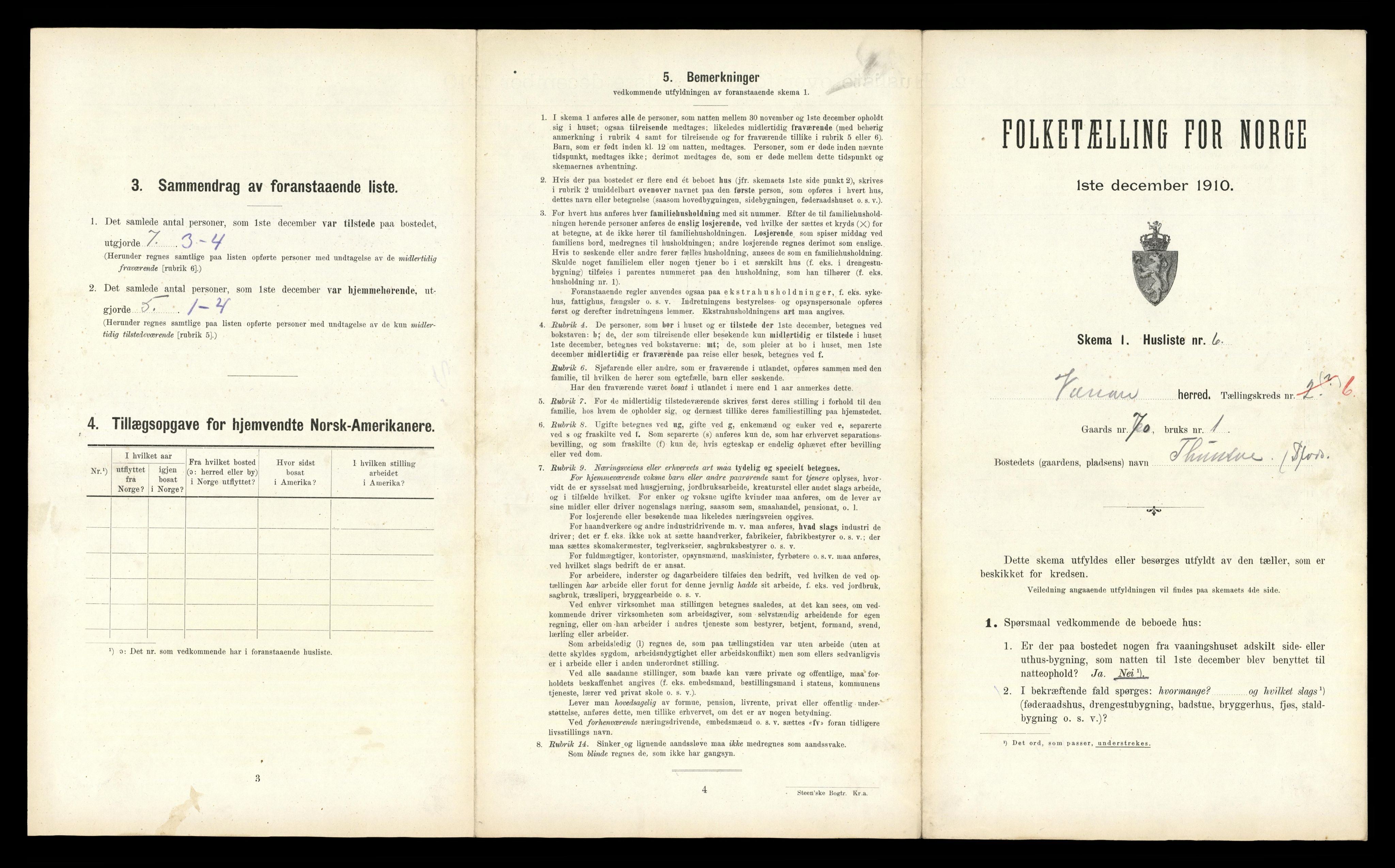 RA, Folketelling 1910 for 1724 Verran herred, 1910, s. 457