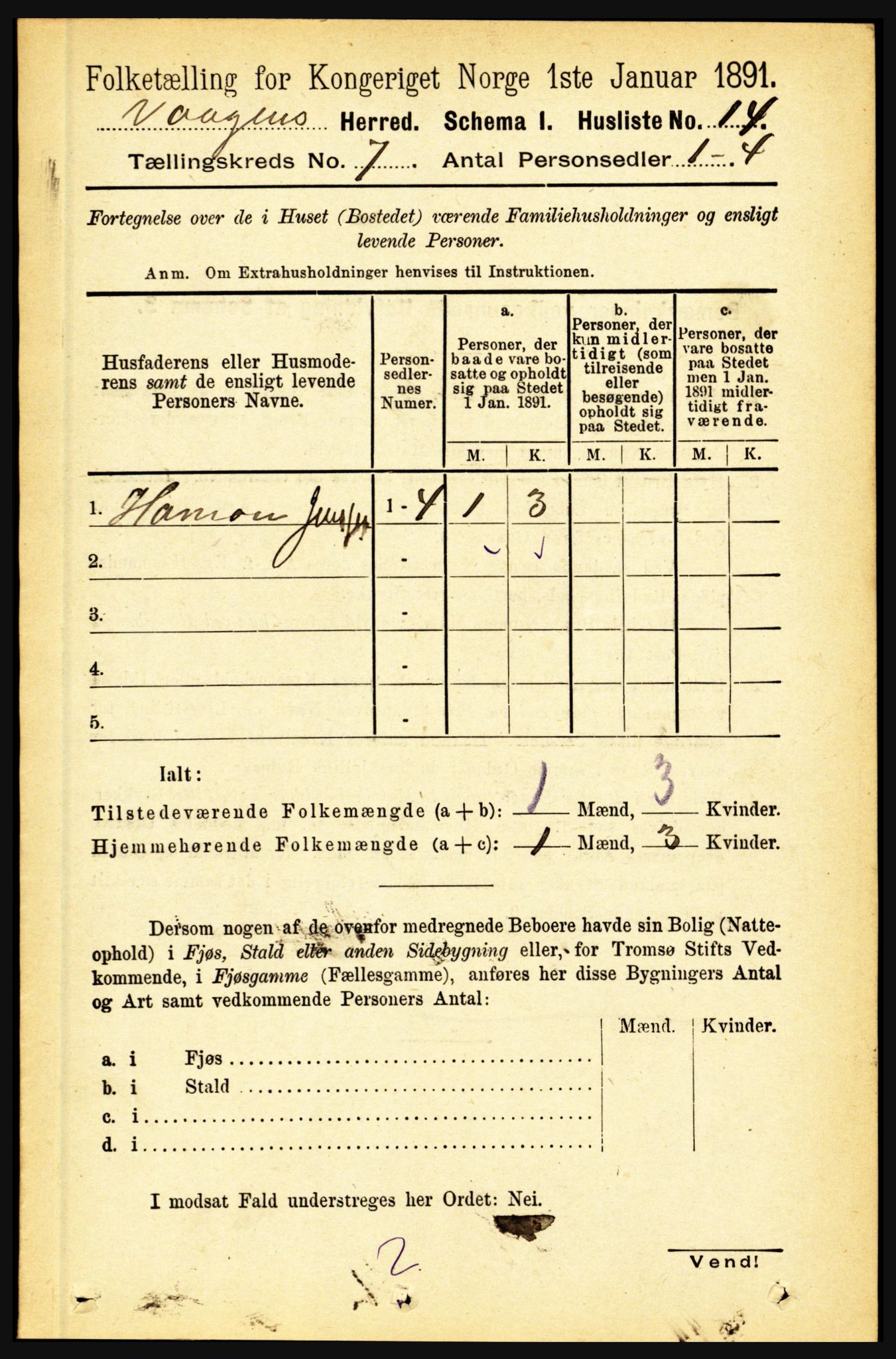 RA, Folketelling 1891 for 1865 Vågan herred, 1891, s. 1776