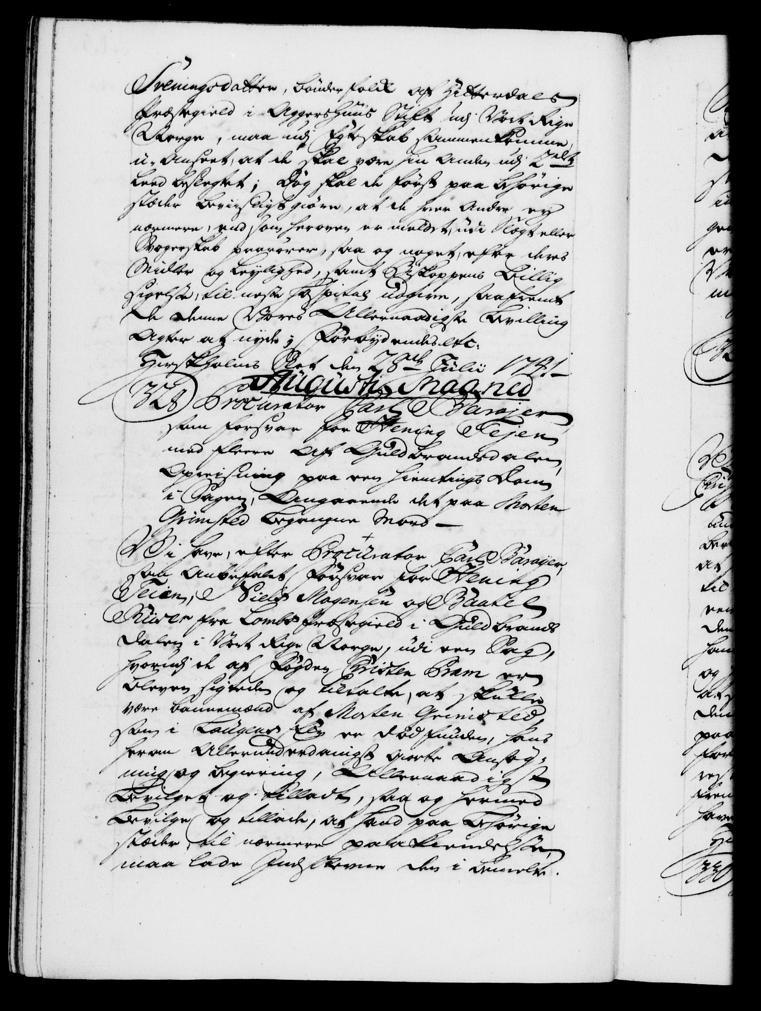 Danske Kanselli 1572-1799, RA/EA-3023/F/Fc/Fca/Fcaa/L0032: Norske registre, 1741-1742, s. 215b