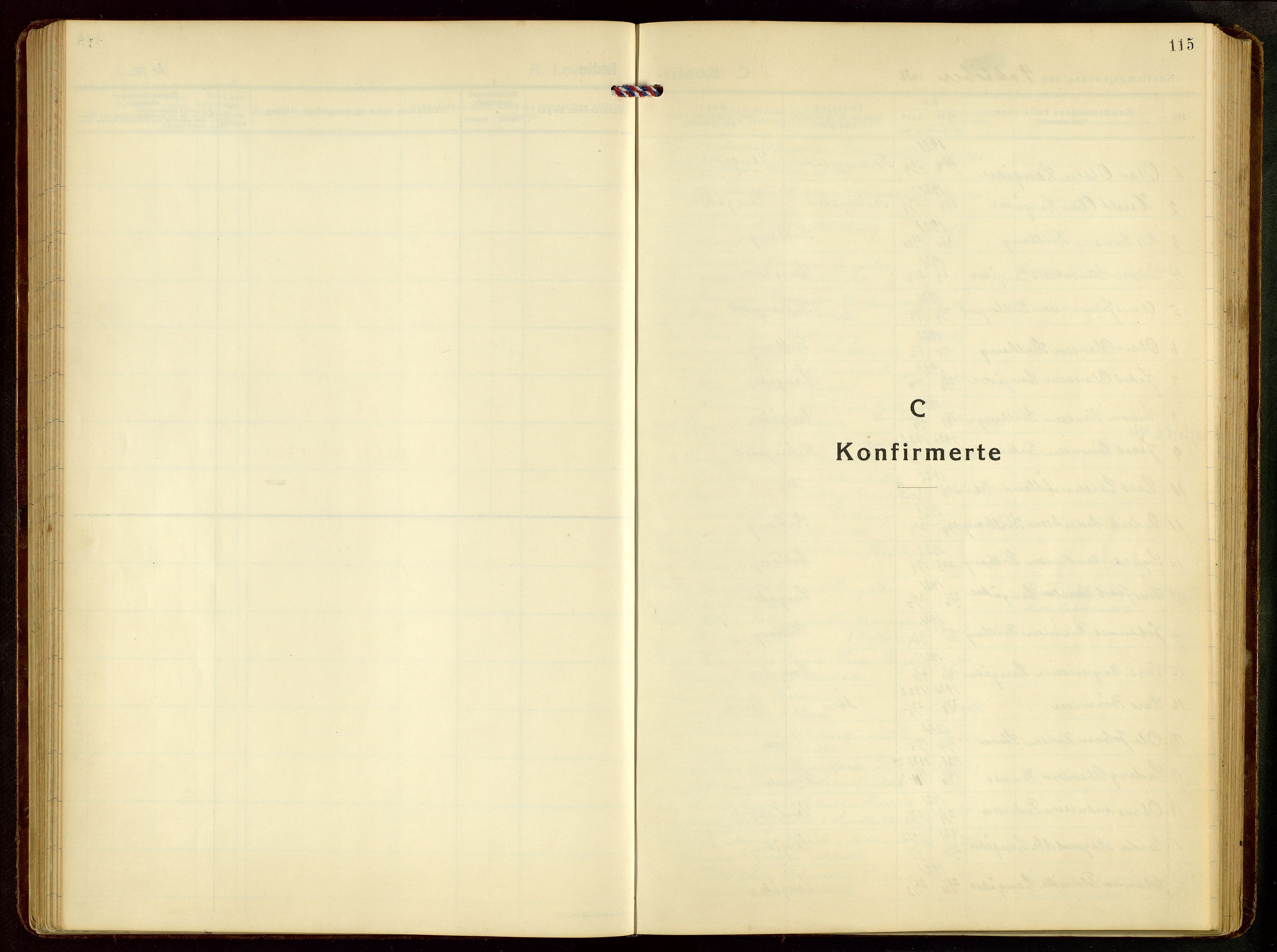 Skudenes sokneprestkontor, AV/SAST-A -101849/H/Ha/Hab/L0012: Klokkerbok nr. B 12, 1936-1968, s. 115