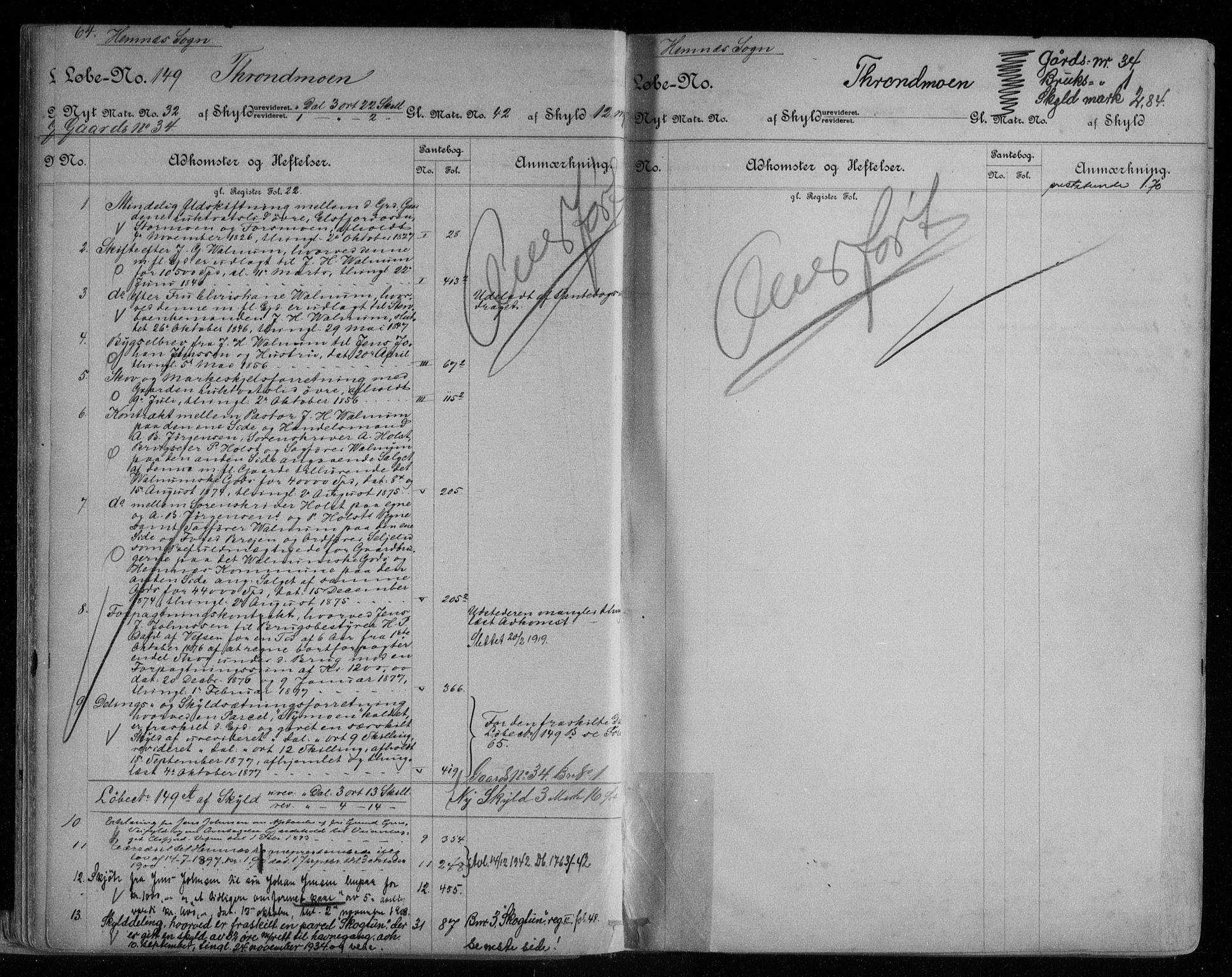 Rana sorenskriveri , SAT/A-1108/1/2/2A/L0012: Panteregister nr. 12, 1830-1935, s. 64
