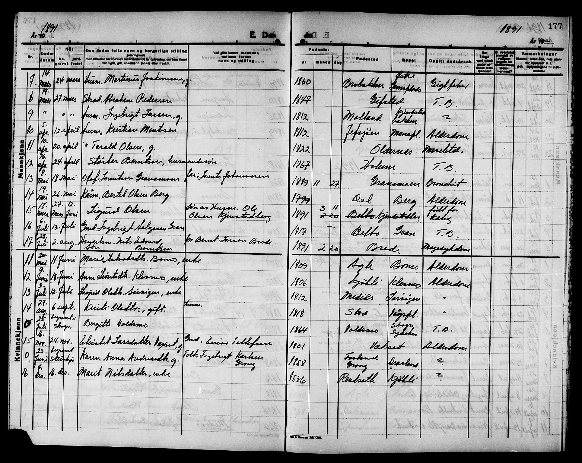 Ministerialprotokoller, klokkerbøker og fødselsregistre - Nord-Trøndelag, AV/SAT-A-1458/749/L0487: Ministerialbok nr. 749D03, 1887-1902, s. 177