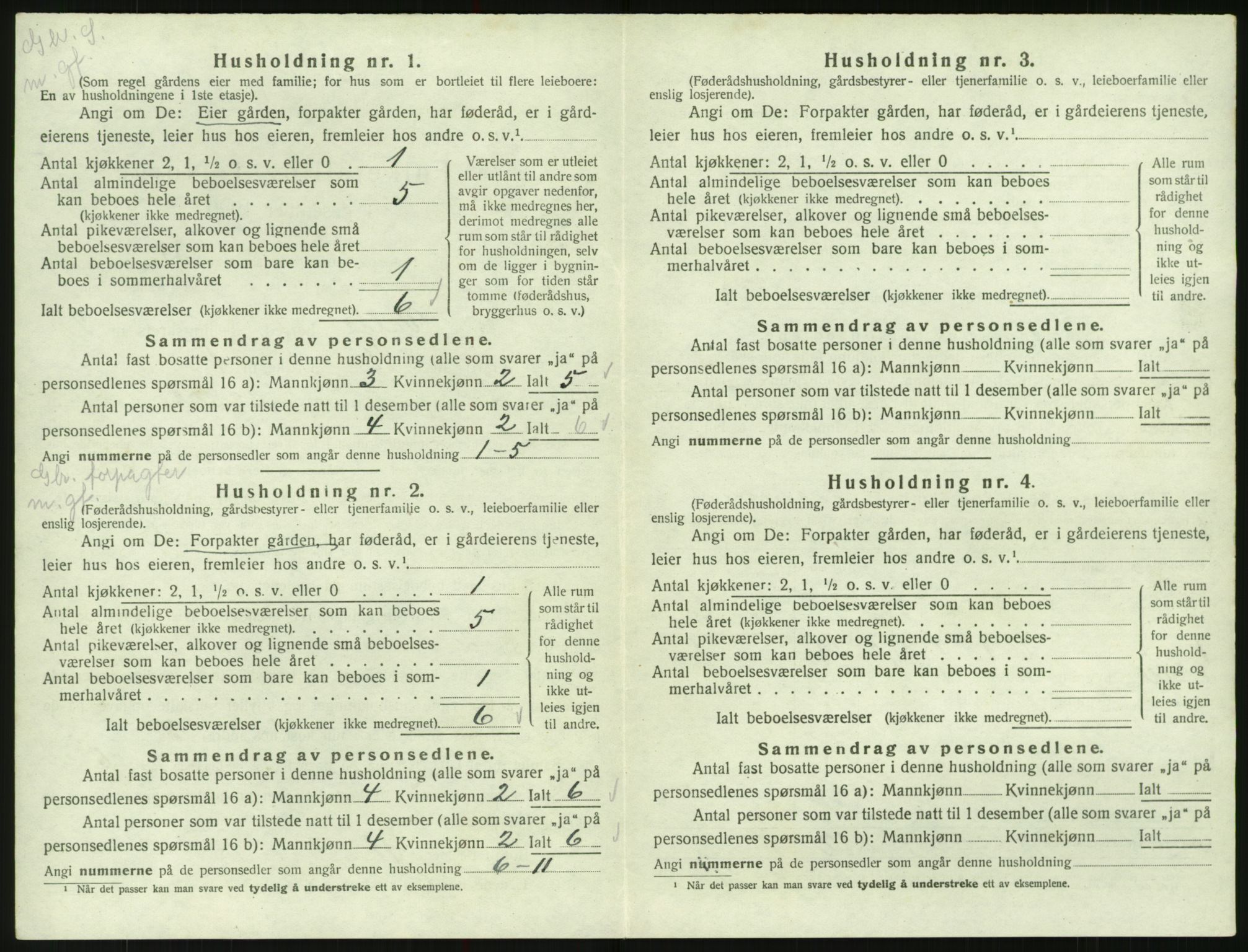 SAK, Folketelling 1920 for 0940 Valle herred, 1920, s. 194