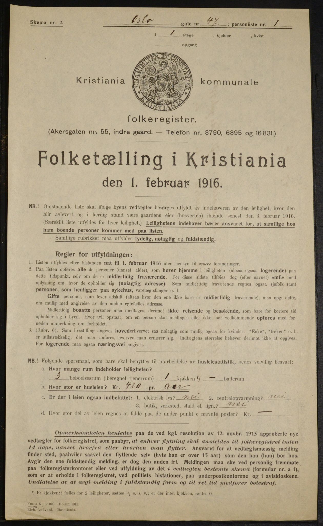 OBA, Kommunal folketelling 1.2.1916 for Kristiania, 1916, s. 79305