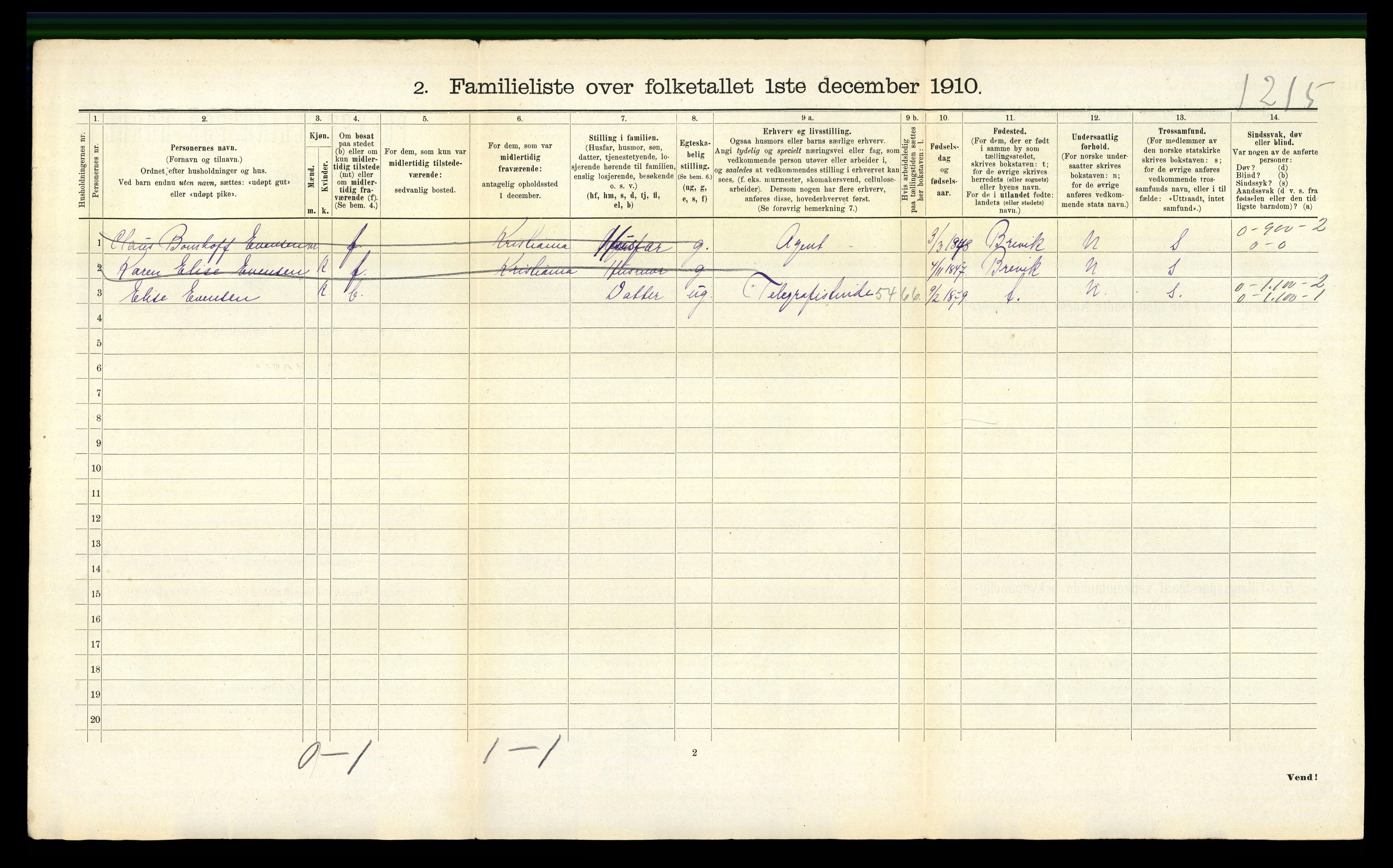 RA, Folketelling 1910 for 0903 Arendal kjøpstad, 1910, s. 2542