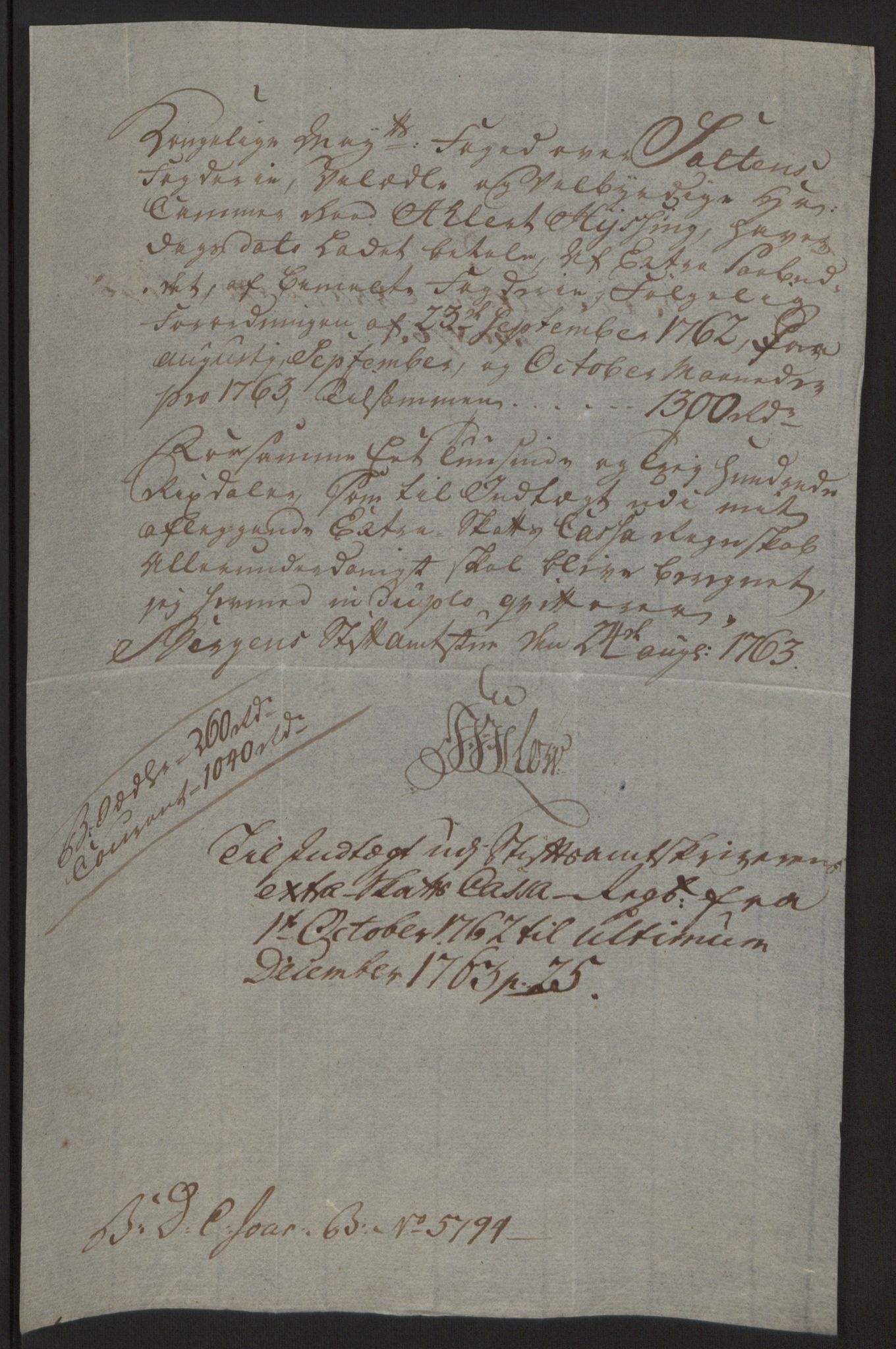 Rentekammeret inntil 1814, Reviderte regnskaper, Fogderegnskap, RA/EA-4092/R66/L4670: Ekstraskatten Salten, 1762-1764, s. 160