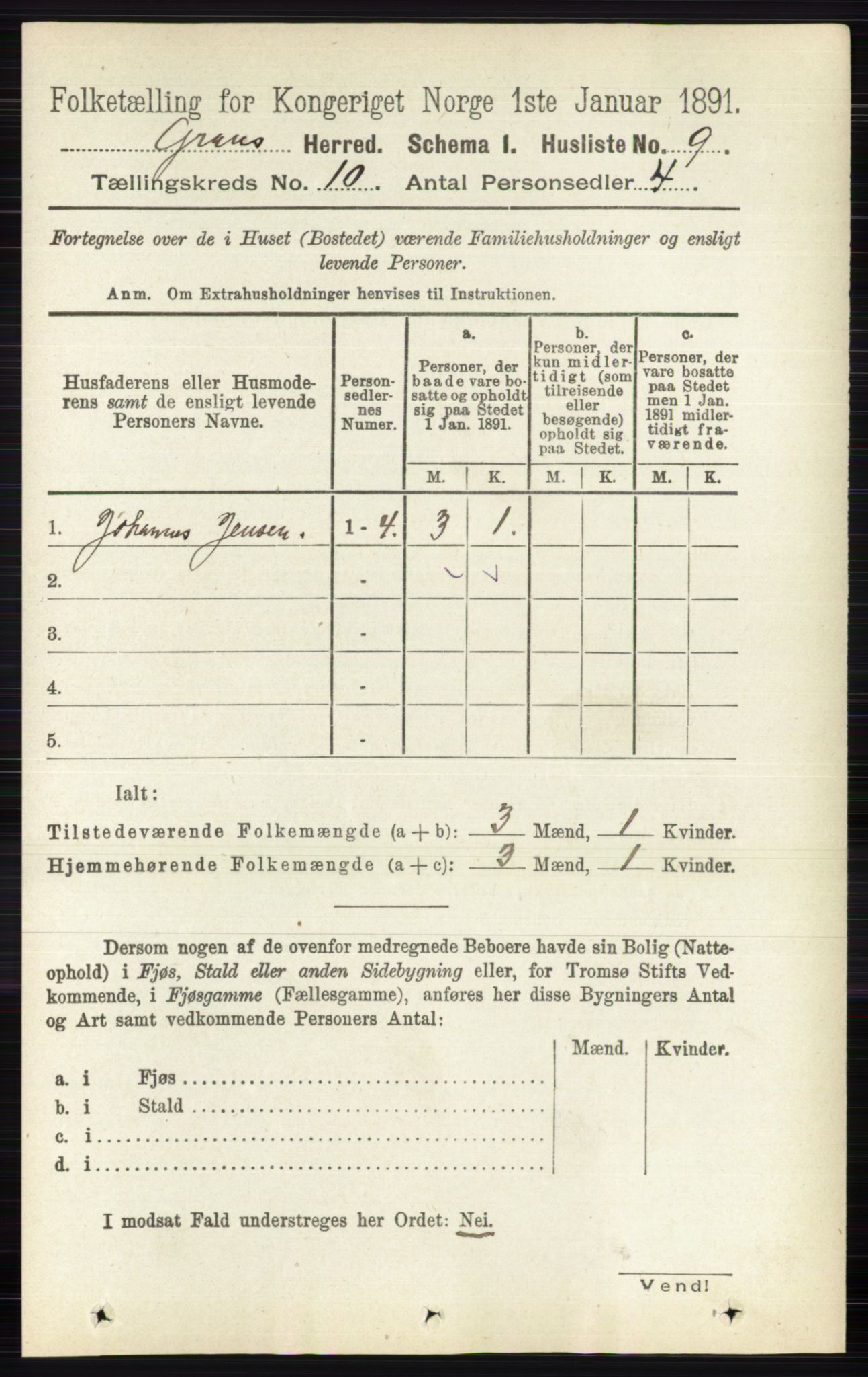 RA, Folketelling 1891 for 0534 Gran herred, 1891, s. 4578