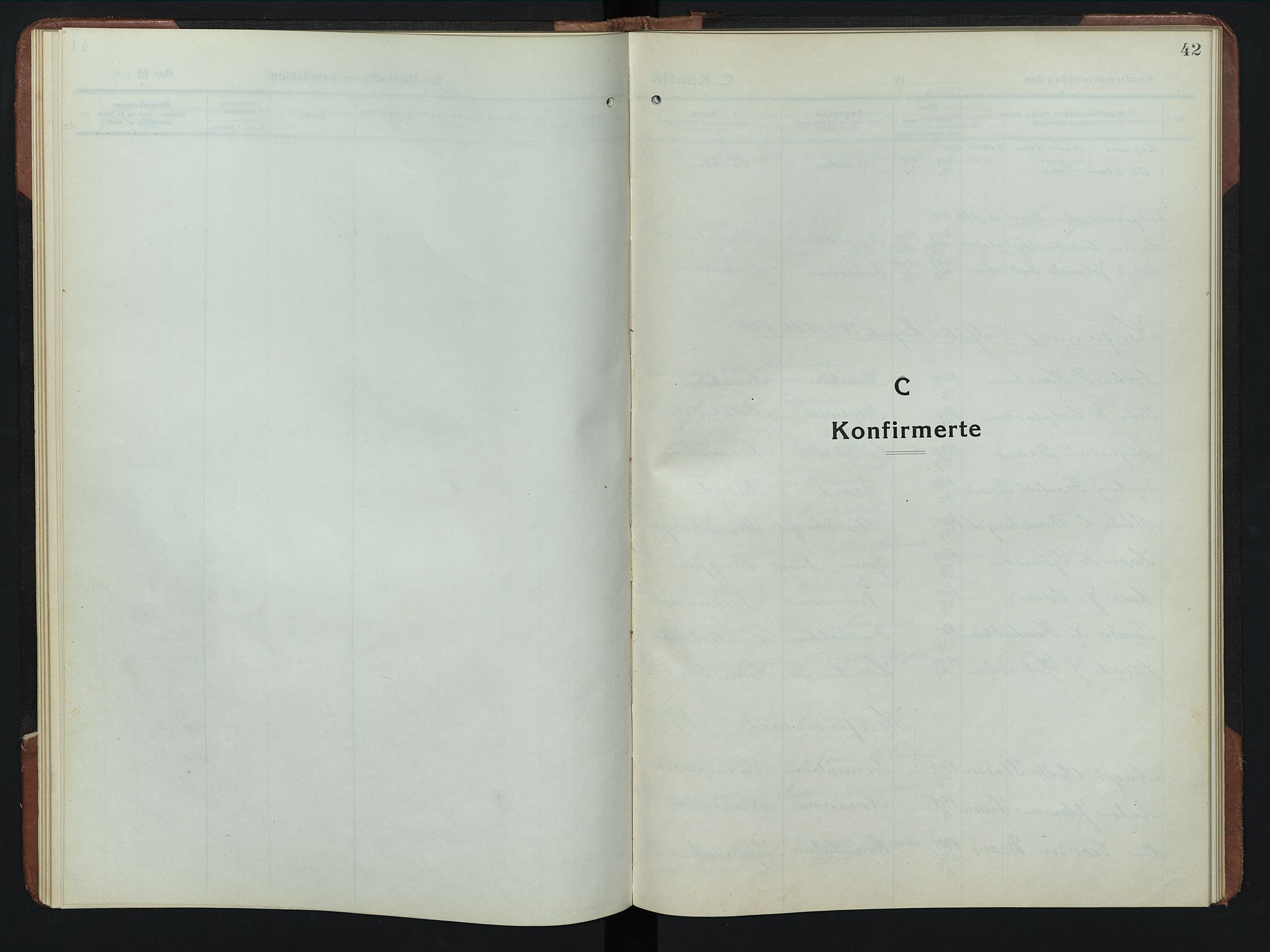 Rendalen prestekontor, AV/SAH-PREST-054/H/Ha/Hab/L0008: Klokkerbok nr. 8, 1914-1948, s. 42