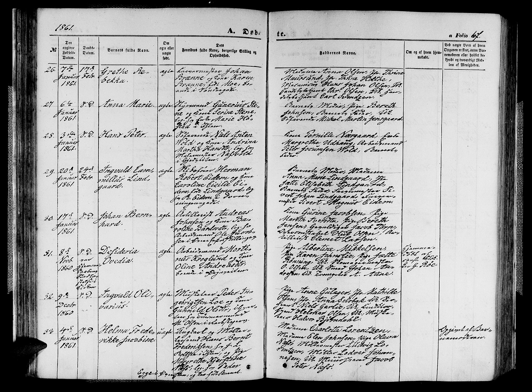 Ministerialprotokoller, klokkerbøker og fødselsregistre - Sør-Trøndelag, SAT/A-1456/602/L0139: Klokkerbok nr. 602C07, 1859-1864, s. 67