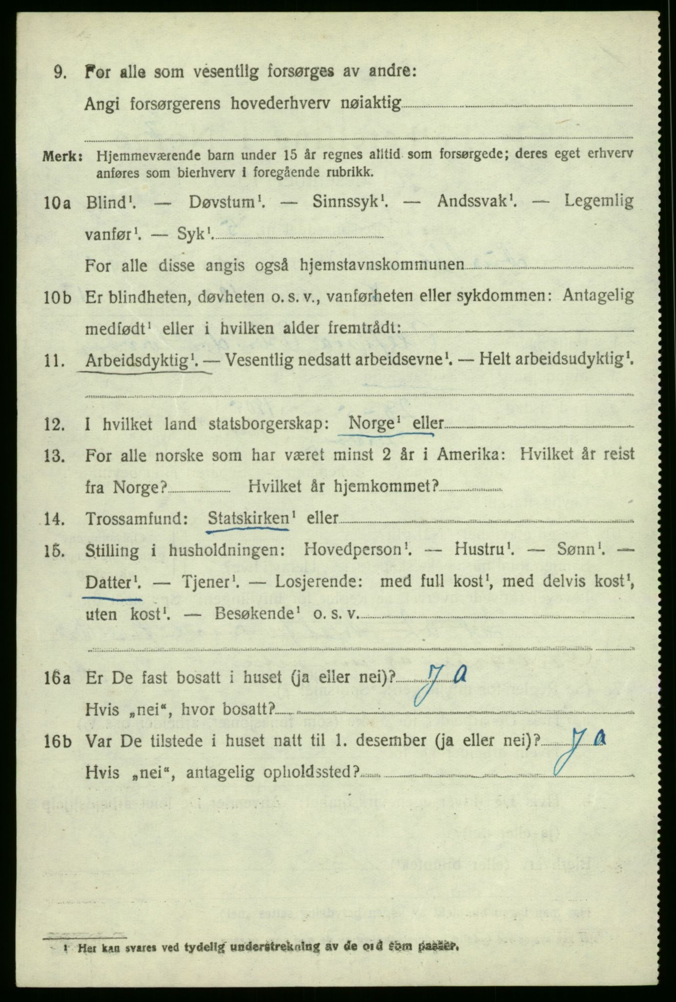 SAB, Folketelling 1920 for 1264 Austrheim herred, 1920, s. 1051