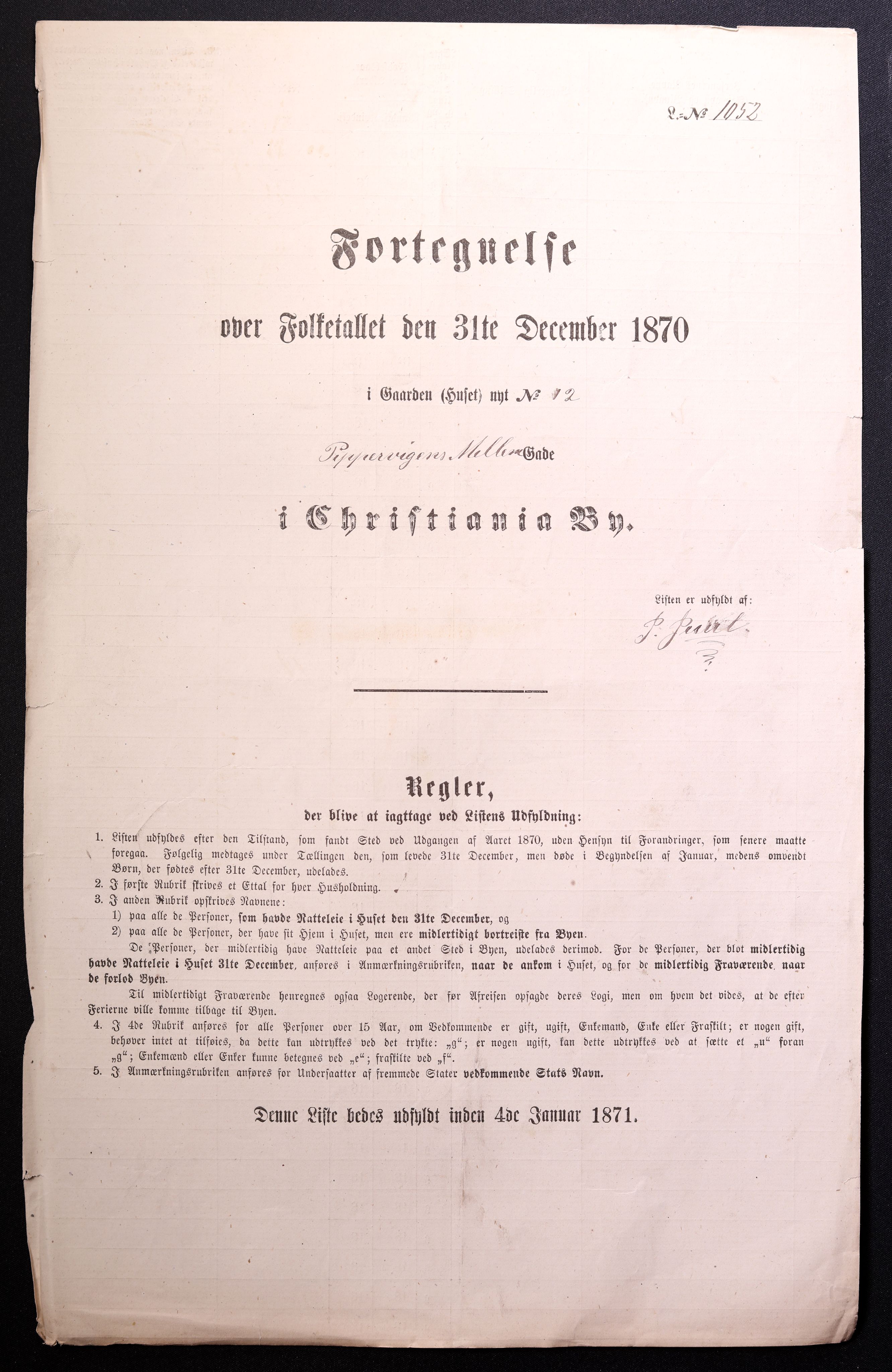 RA, Folketelling 1870 for 0301 Kristiania kjøpstad, 1870, s. 2270