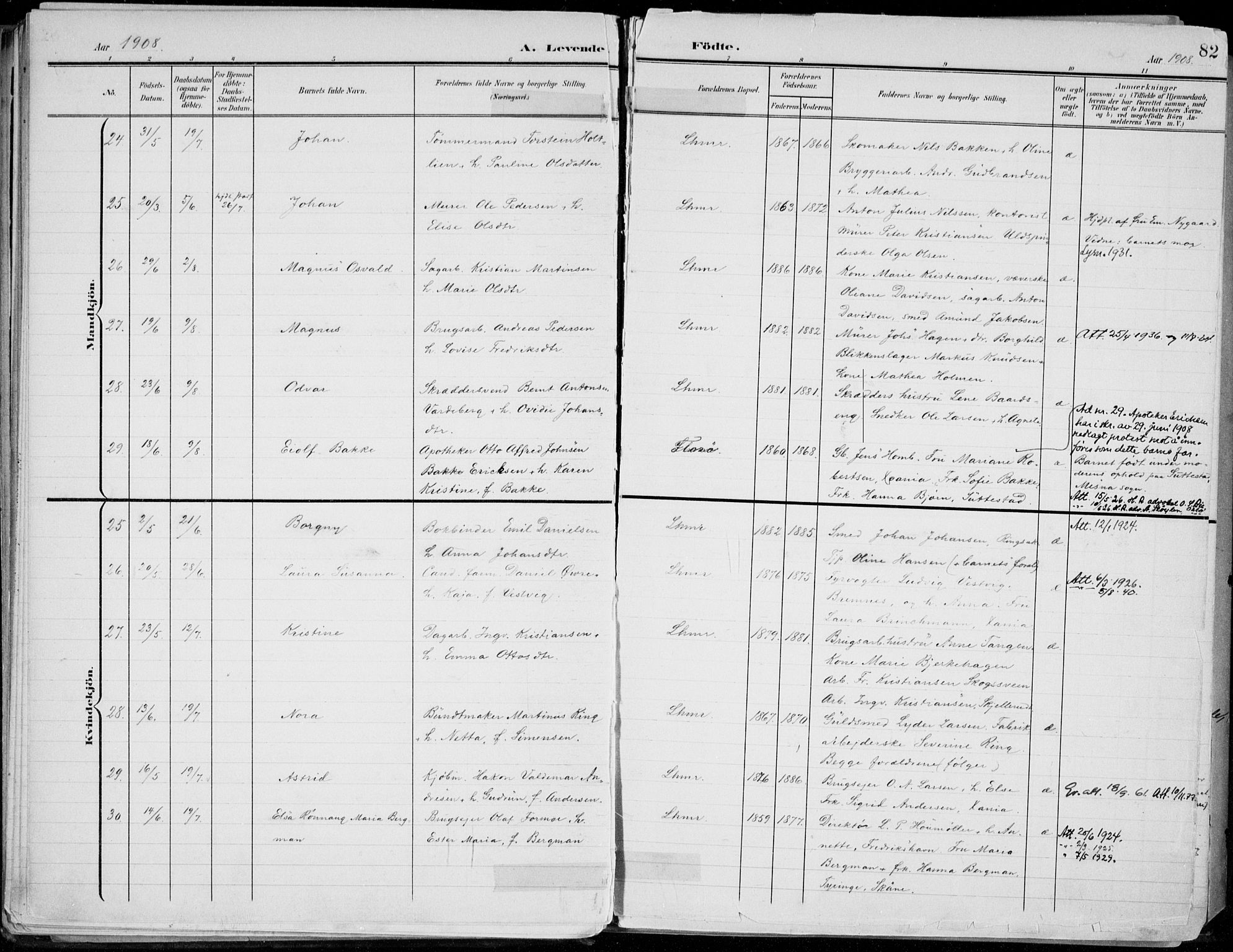 Lillehammer prestekontor, AV/SAH-PREST-088/H/Ha/Haa/L0001: Ministerialbok nr. 1, 1901-1916, s. 82