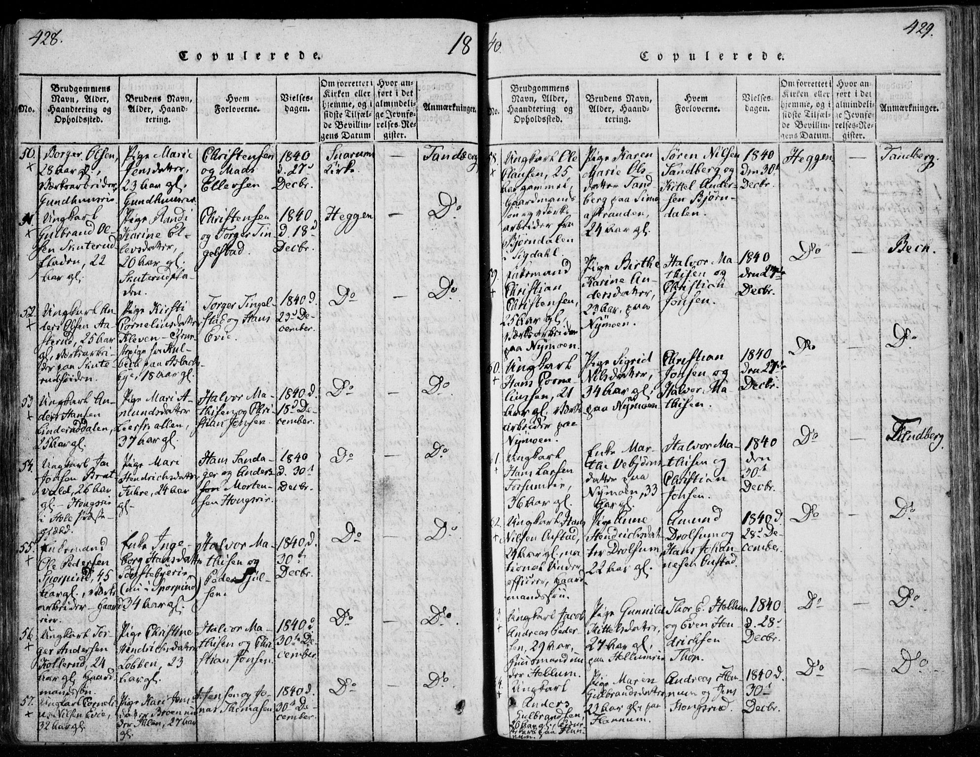 Modum kirkebøker, SAKO/A-234/F/Fa/L0006: Ministerialbok nr. 6, 1832-1841, s. 428-429